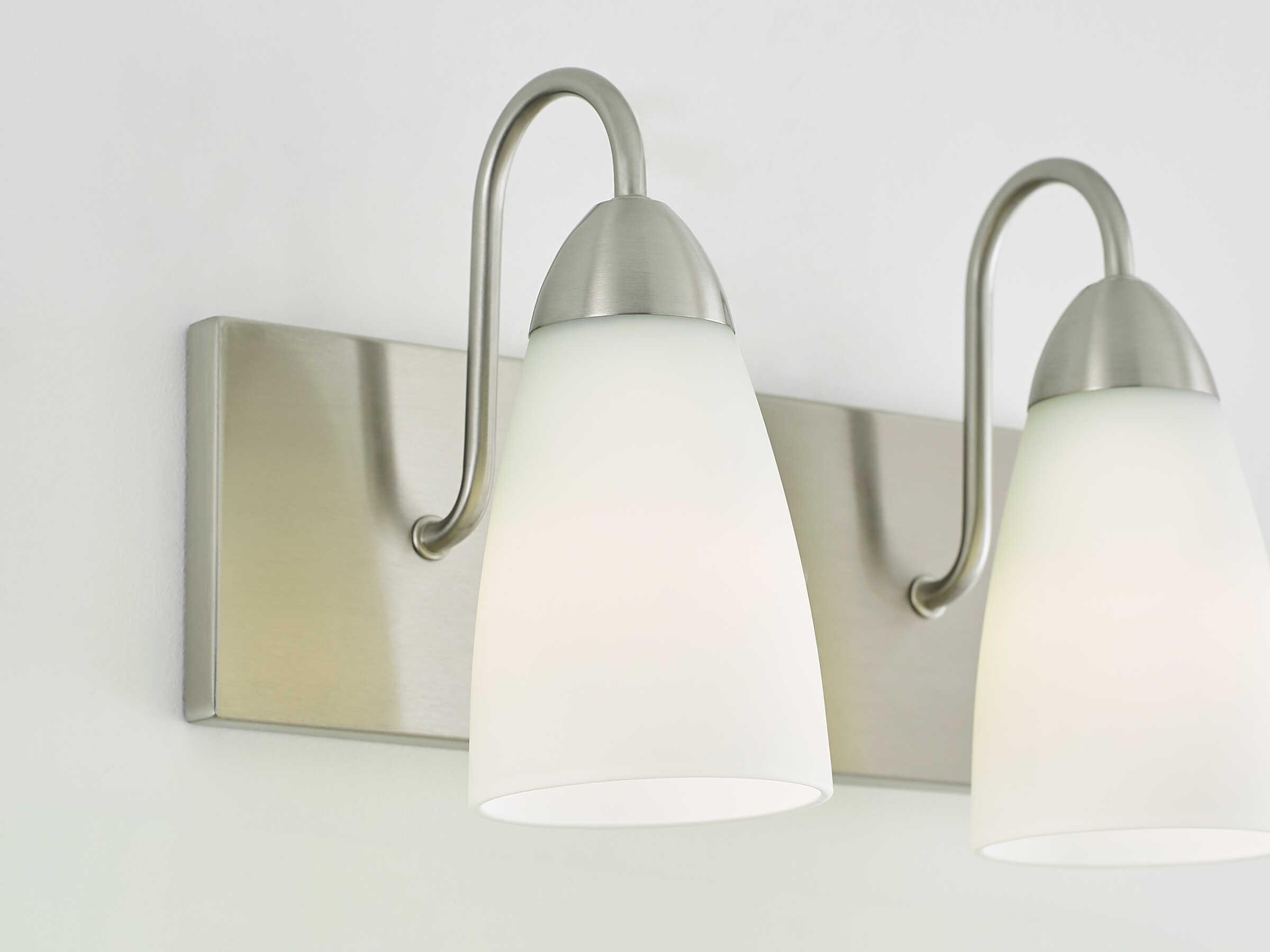 Generation Lighting Seville 2-Light Brushed Nickel Glass Vanity Light