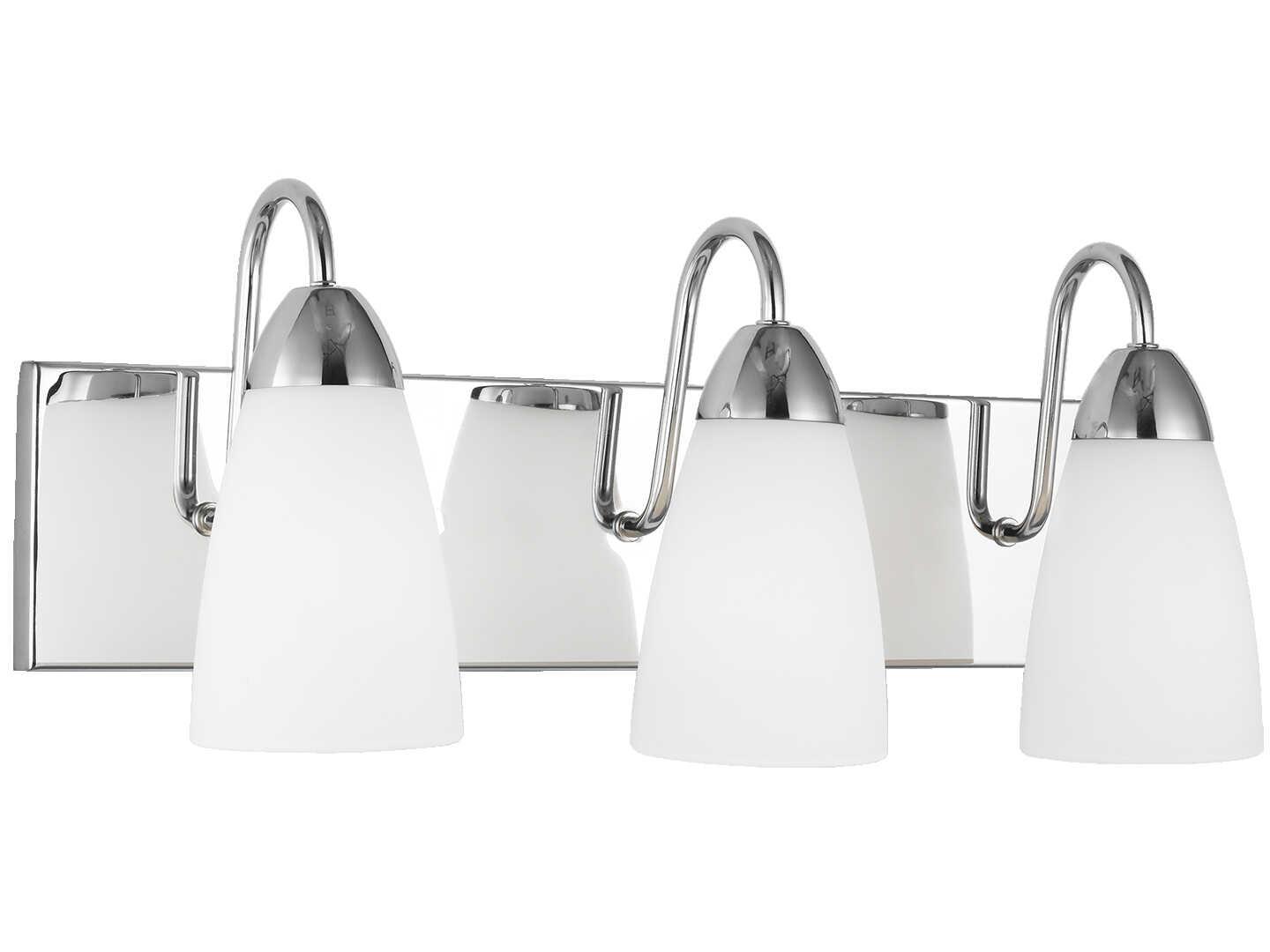 Generation Lighting Seville 3-Light Chrome Glass Vanity Light