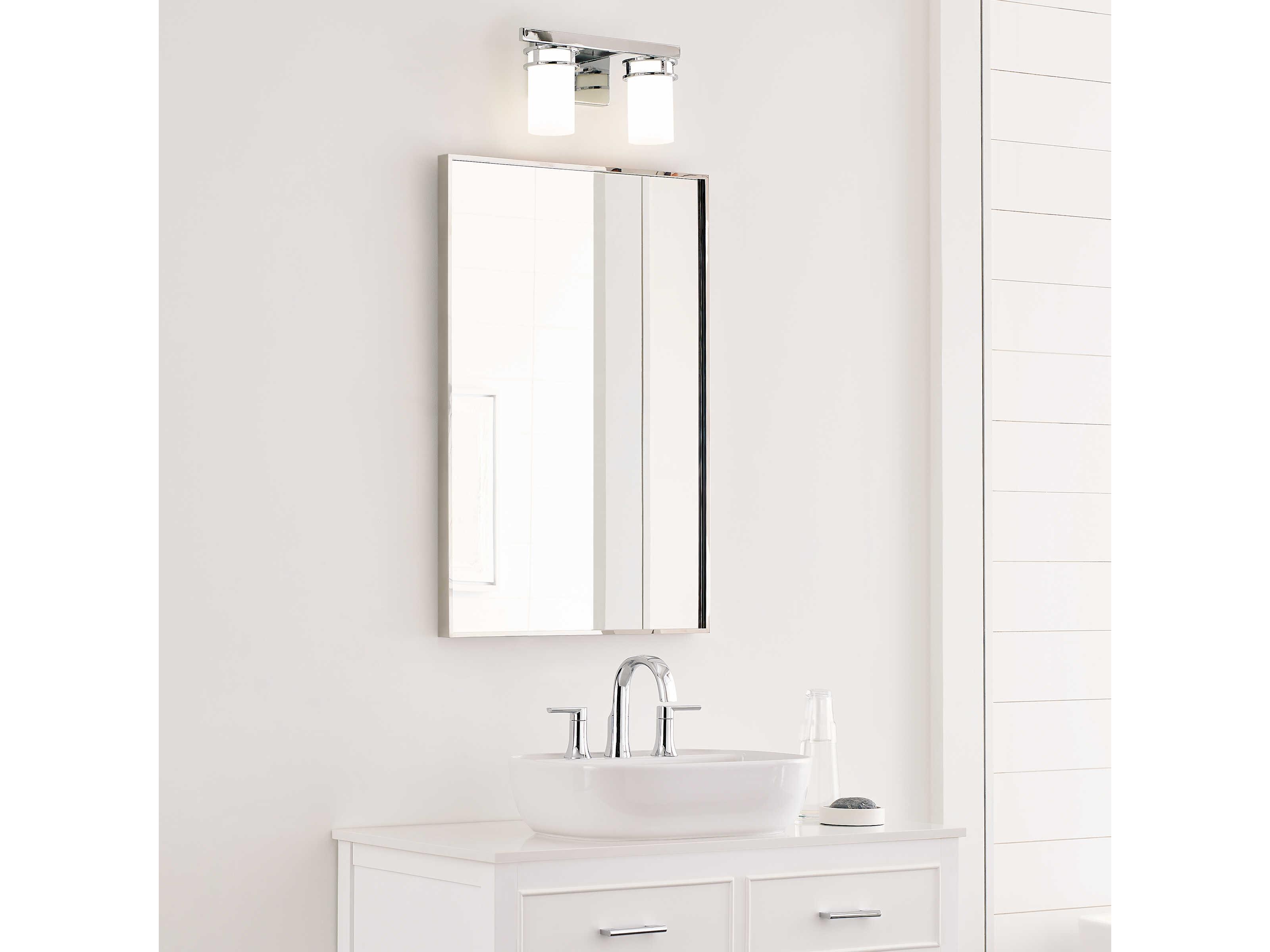 Generation Lighting Robie 2-Light Chrome Glass Vanity Light