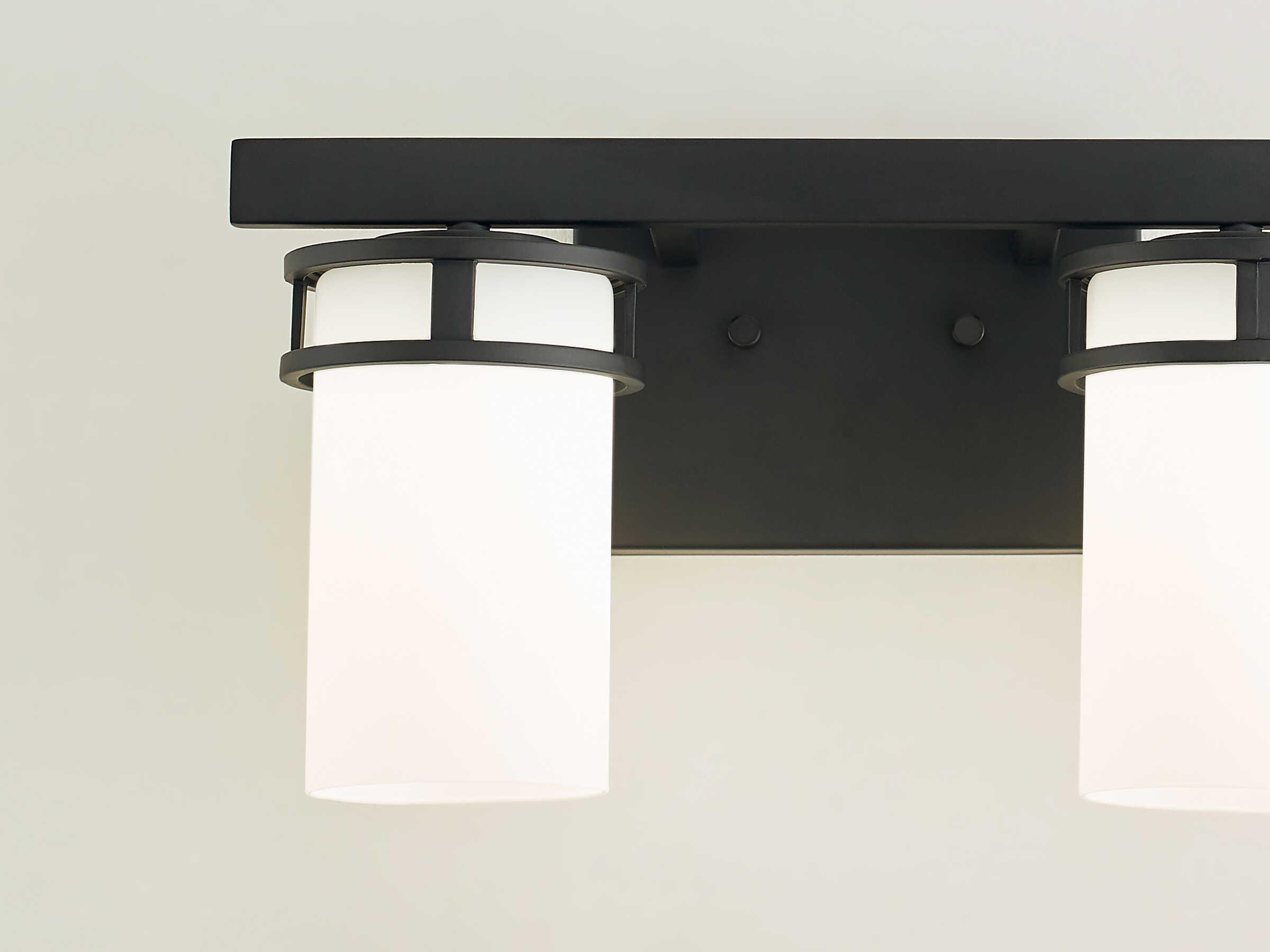 Generation Lighting Robie 2-Light Midnight Black Glass Vanity Light