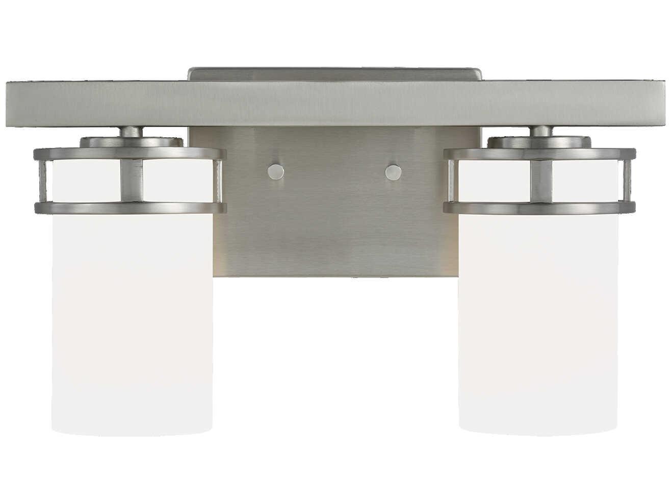 Generation Lighting Robie 2-Light Brushed Nickel Glass Vanity Light