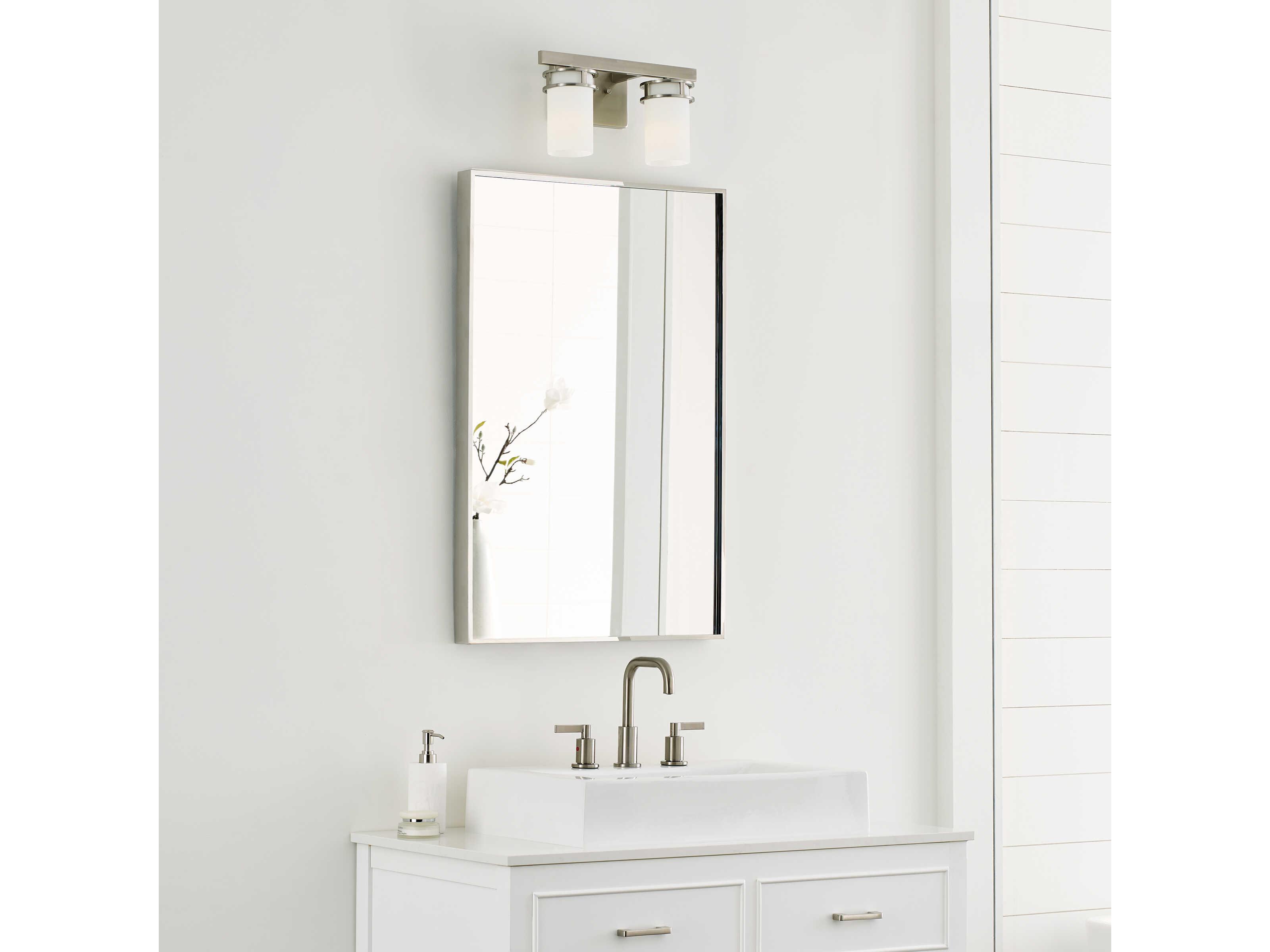 Generation Lighting Robie 2-Light Brushed Nickel Glass Vanity Light