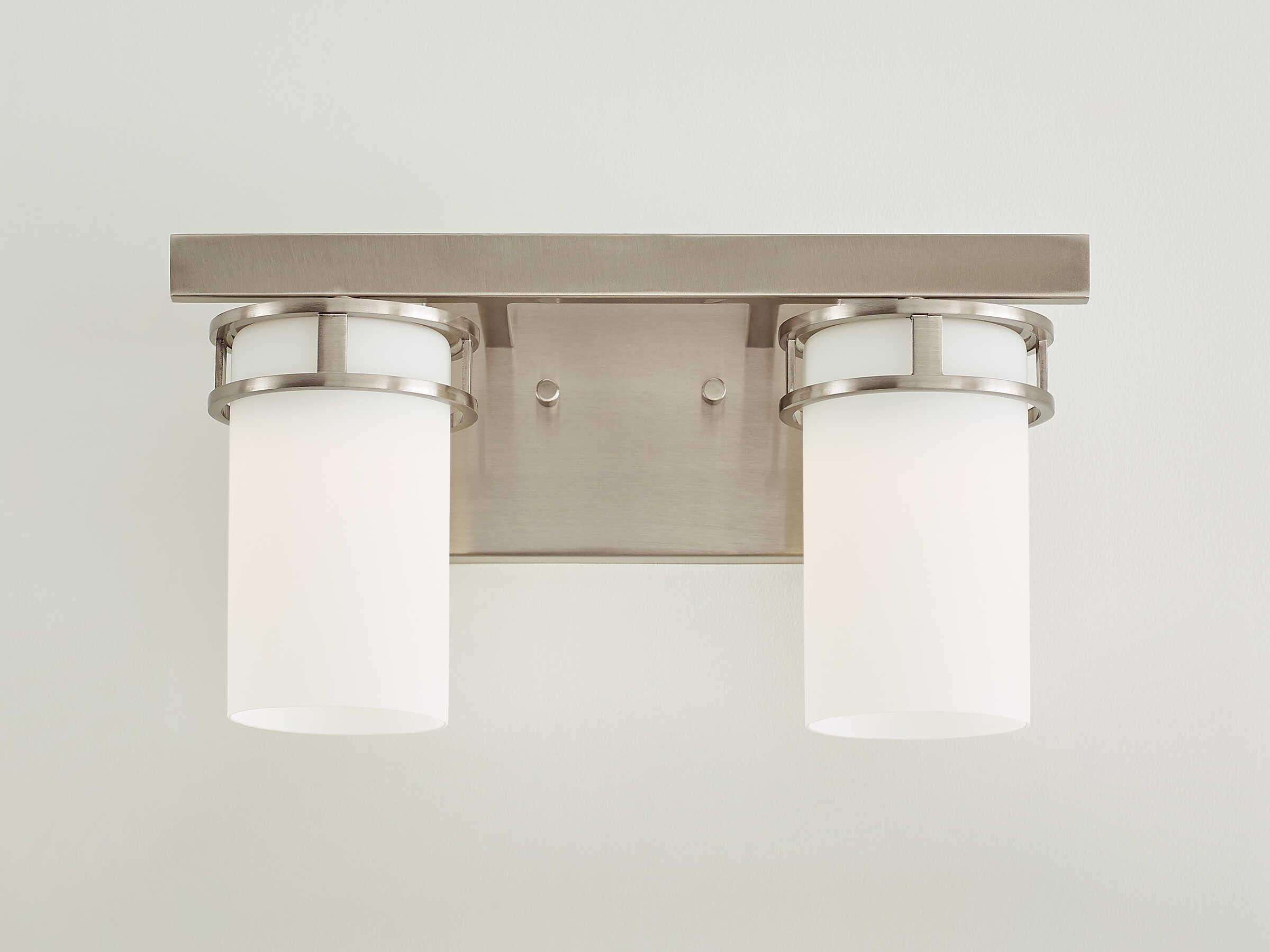 Generation Lighting Robie 2-Light Brushed Nickel Glass Vanity Light