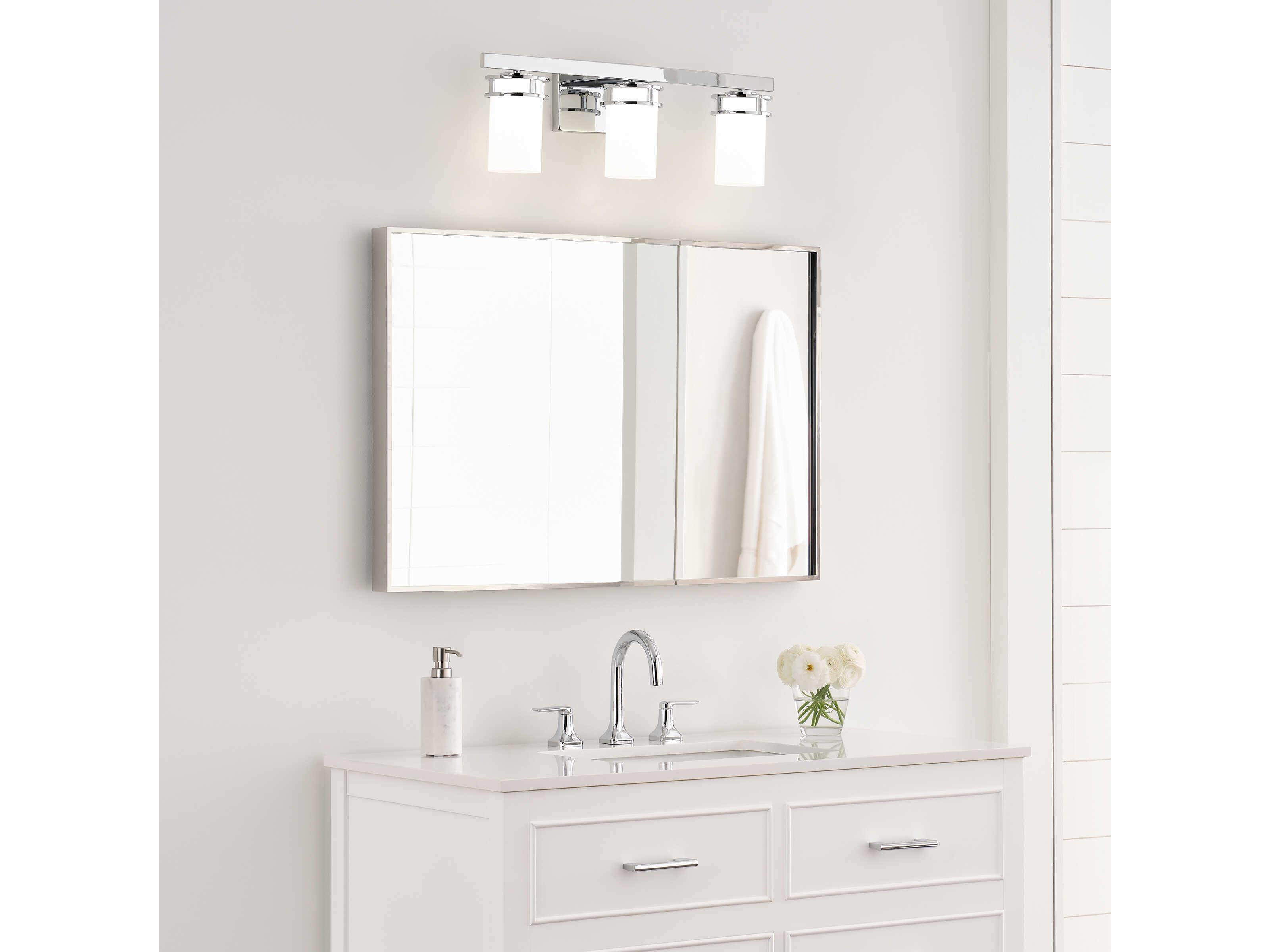 Generation Lighting Robie 3-Light Chrome Glass Vanity Light