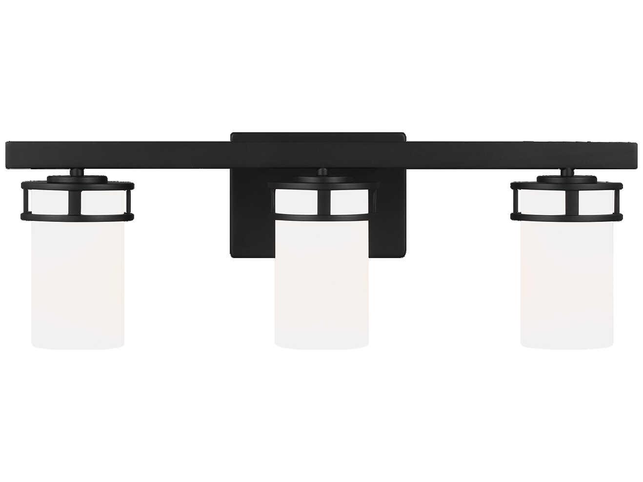 Generation Lighting Robie 3-Light Midnight Black Glass Vanity Light