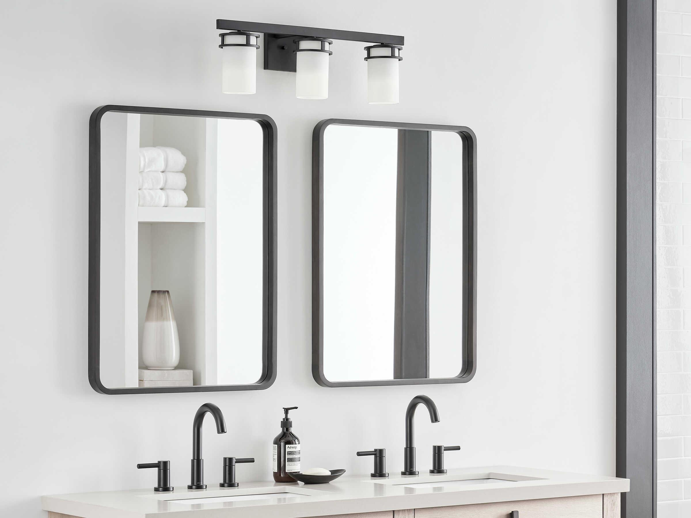 Generation Lighting Robie 3-Light Midnight Black Glass Vanity Light