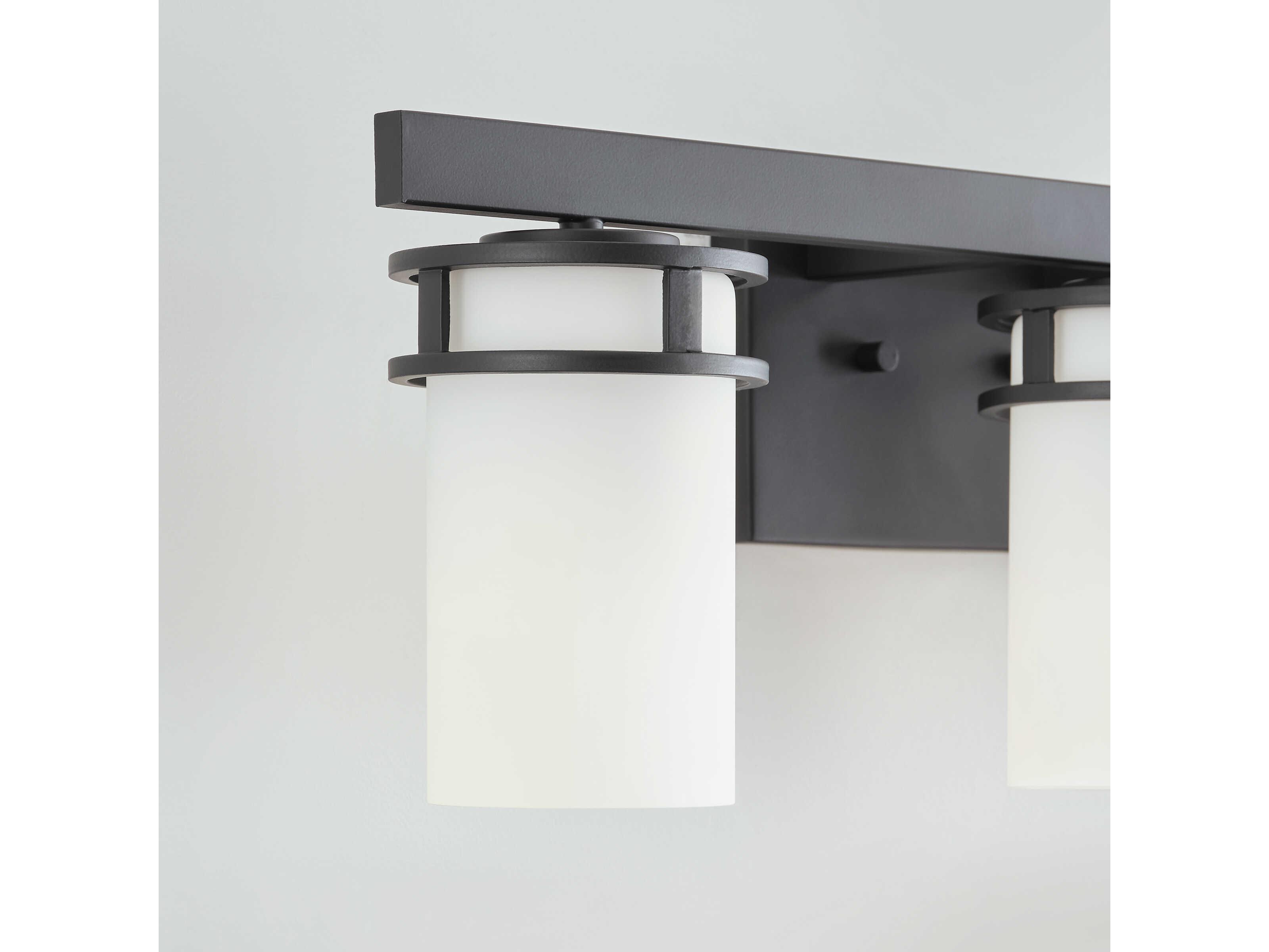 Generation Lighting Robie 3-Light Midnight Black Glass Vanity Light