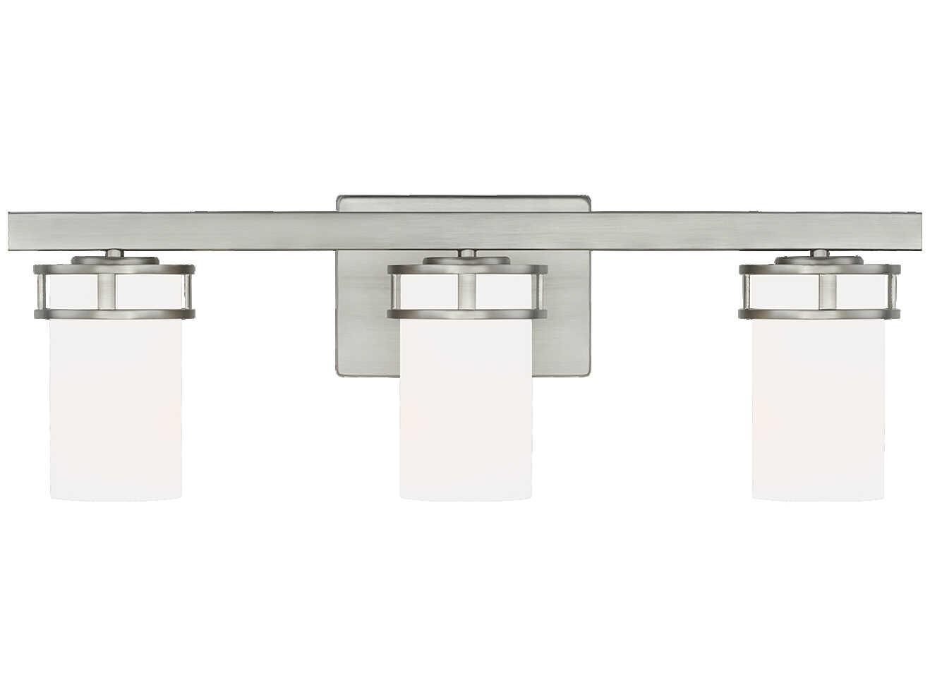 Generation Lighting Robie 3-Light Brushed Nickel Glass Vanity Light