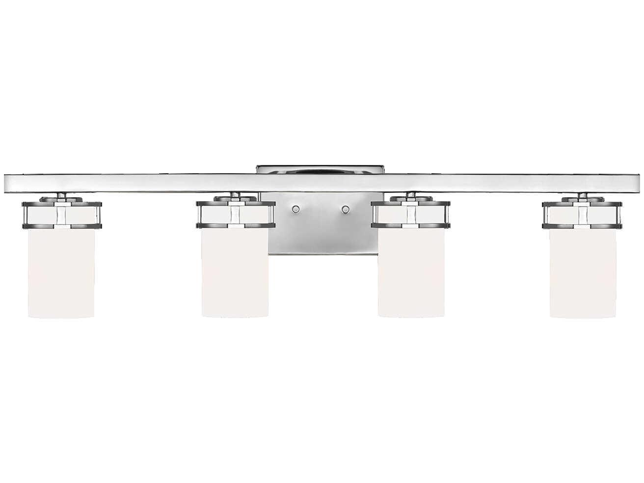 Generation Lighting Robie 4-Light Chrome Glass Vanity Light