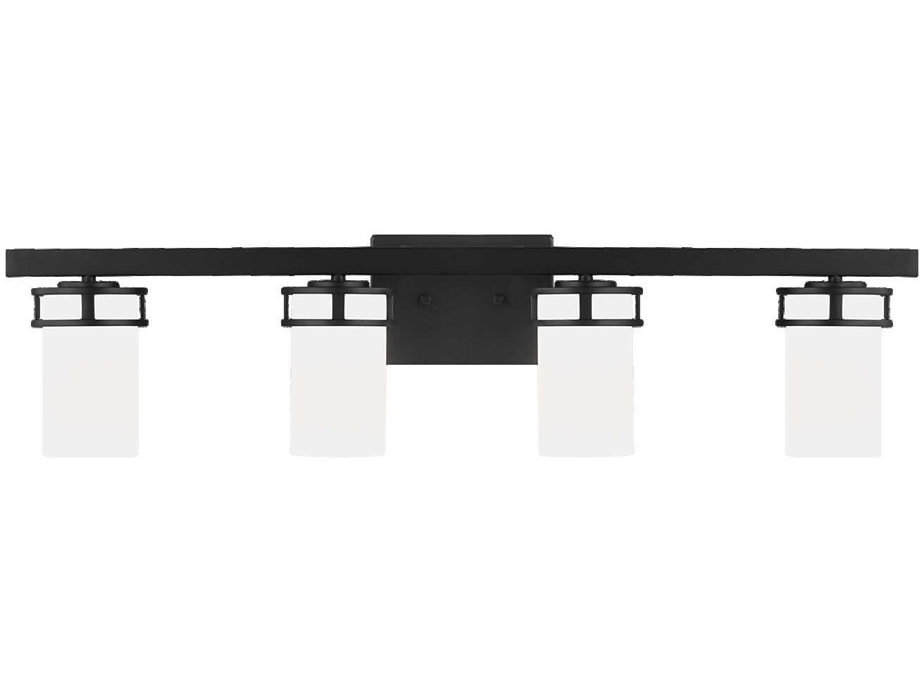 Generation Lighting Robie 4-Light Midnight Black Glass Vanity Light