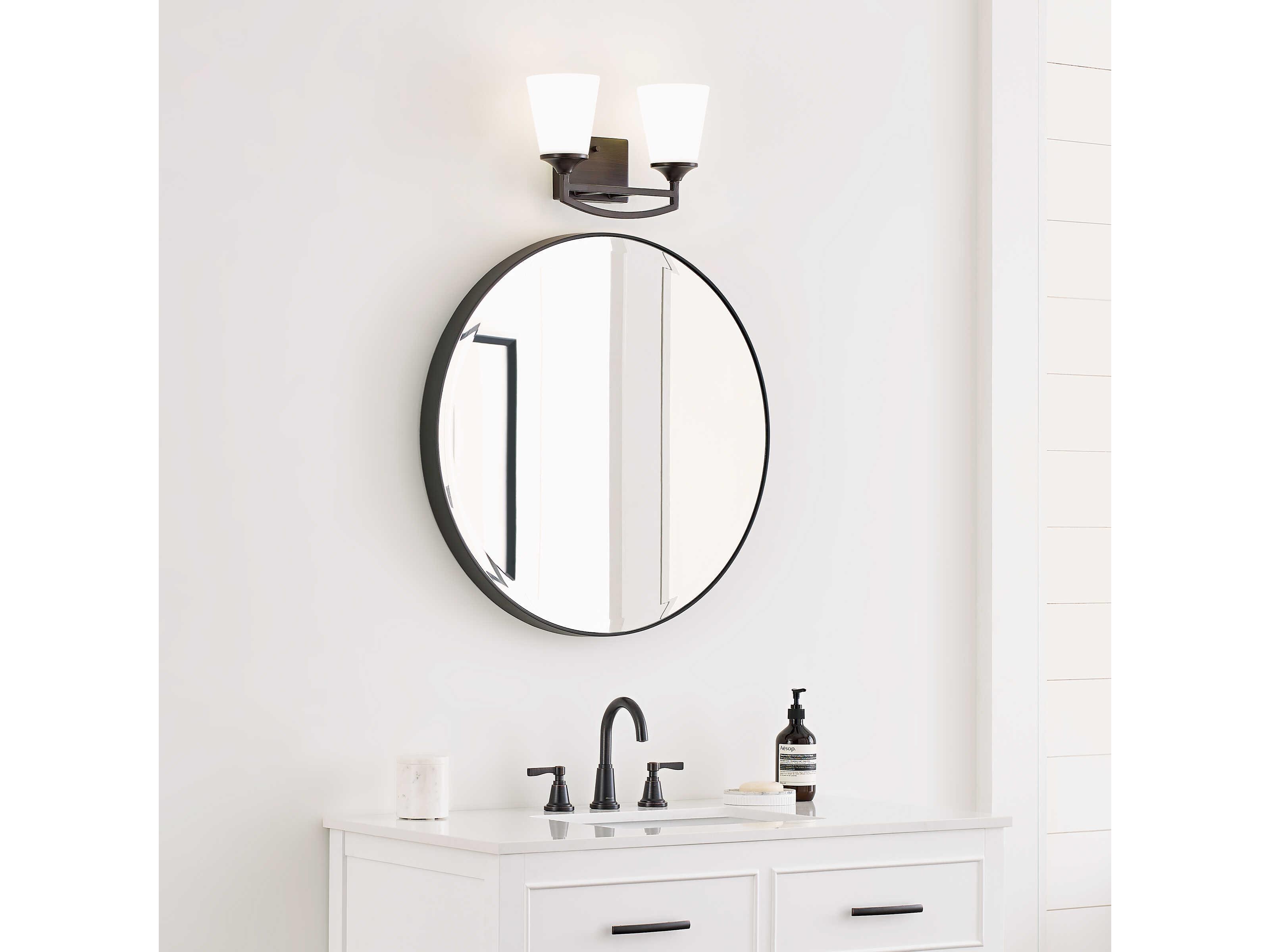 Generation Lighting Hanford 2-Light Bronze Glass Vanity Light