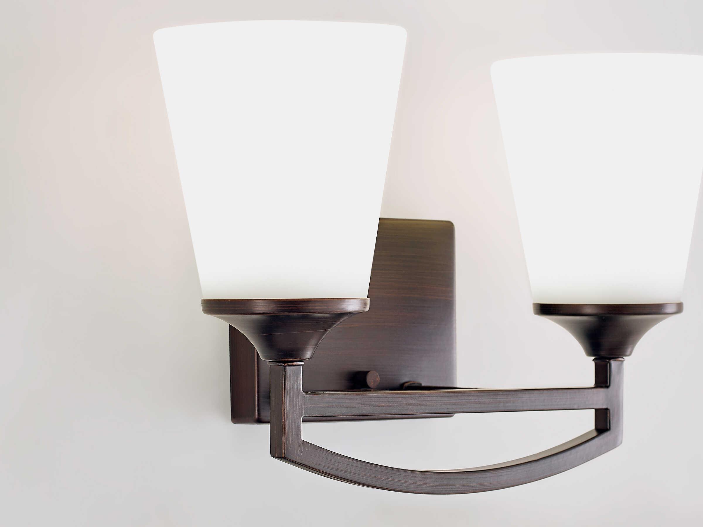 Generation Lighting Hanford 2-Light Bronze Glass Vanity Light