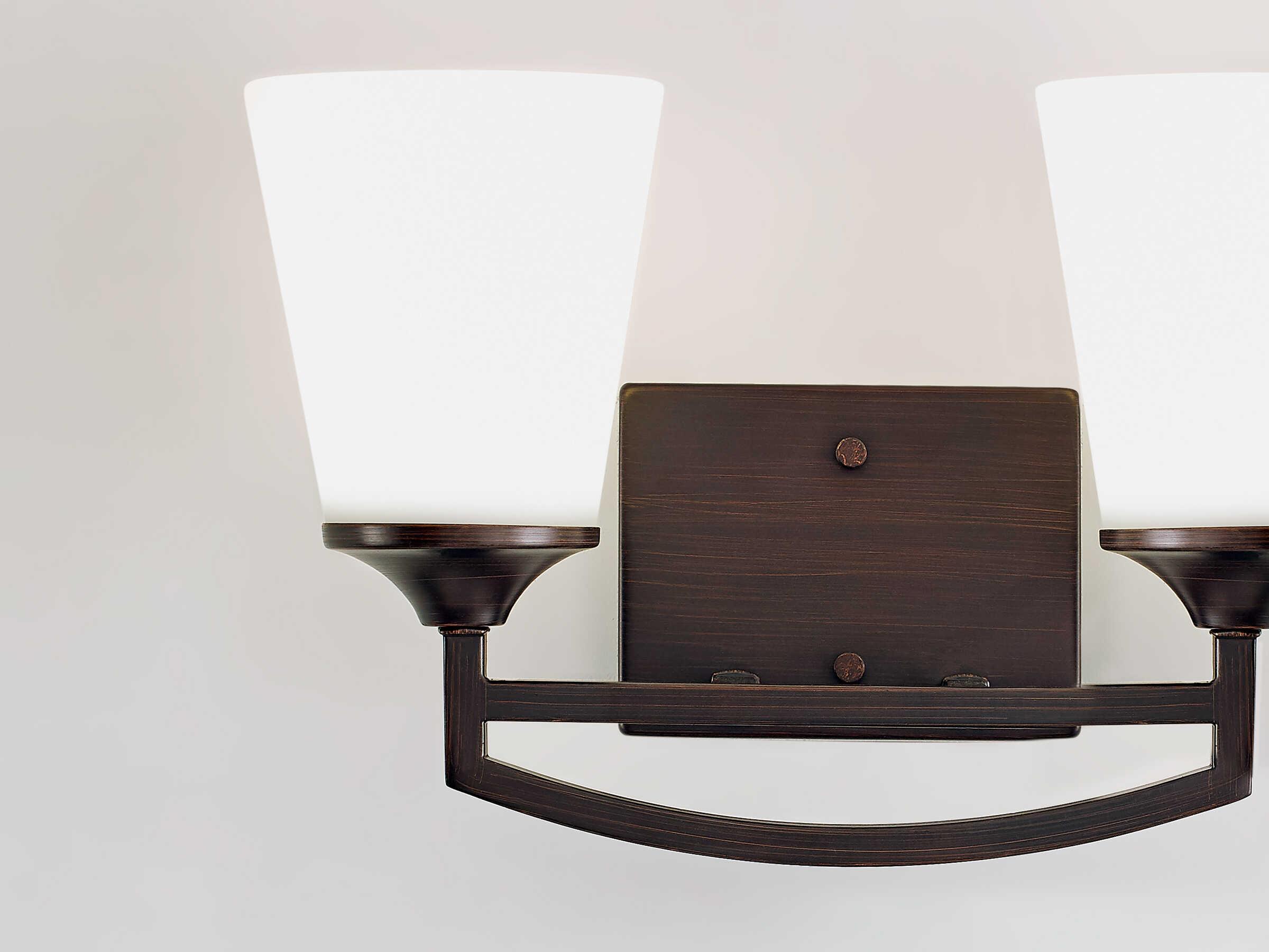 Generation Lighting Hanford 2-Light Bronze Glass Vanity Light