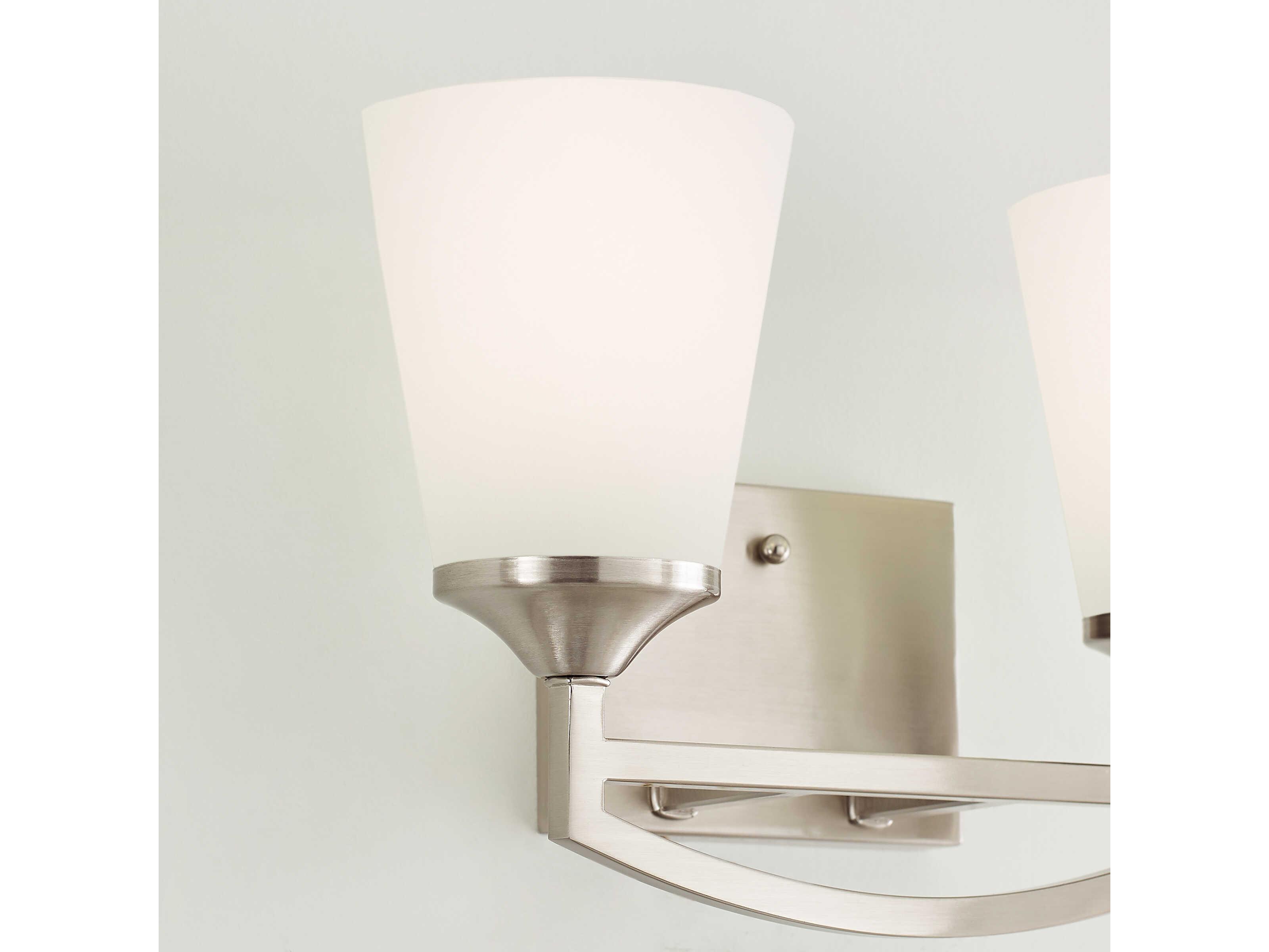 Generation Lighting Hanford 2-Light Brushed Nickel Glass Vanity Light