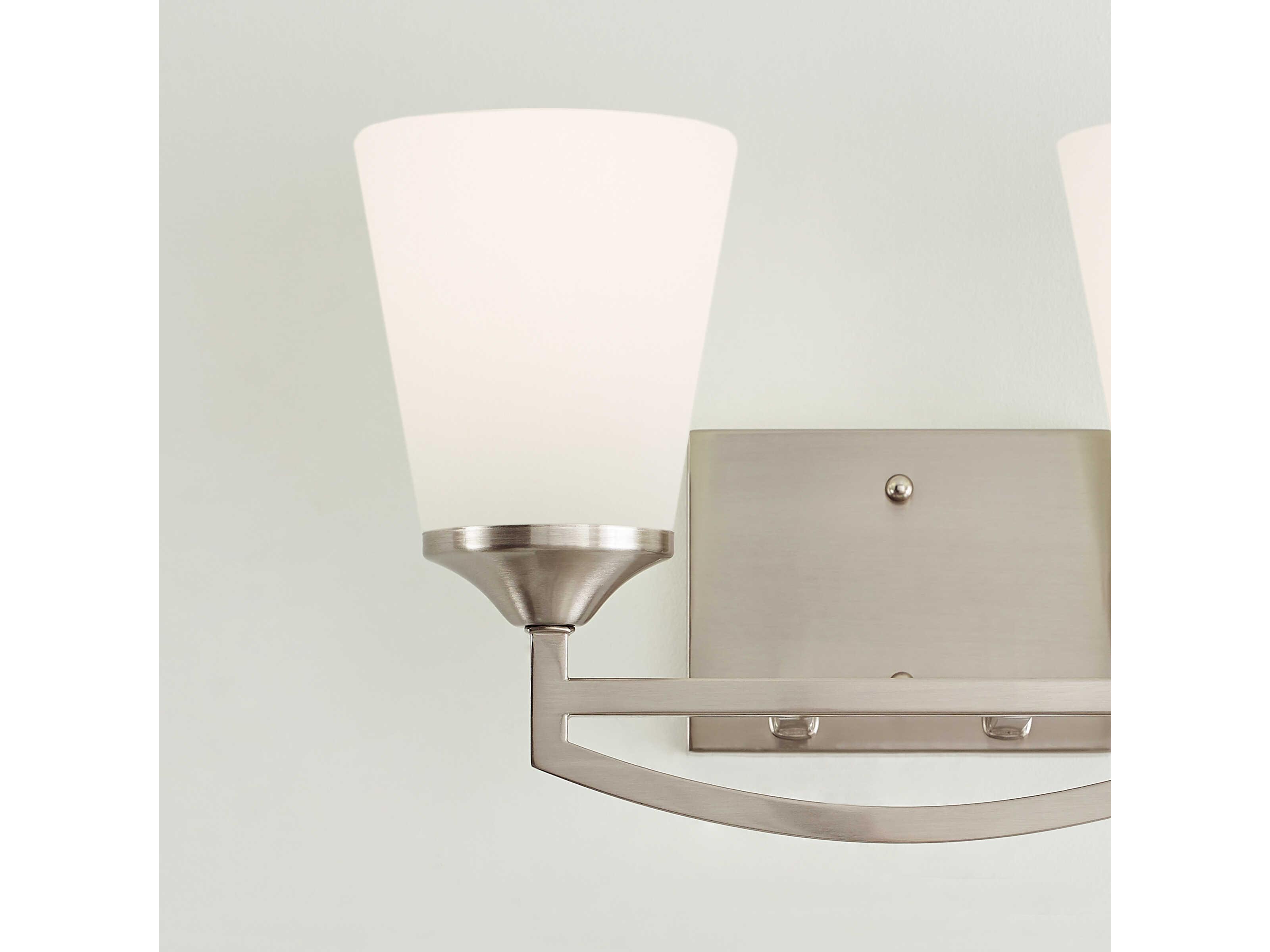 Generation Lighting Hanford 2-Light Brushed Nickel Glass Vanity Light