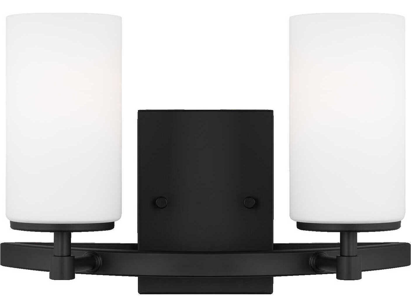 Generation Lighting Alturas 2-Light Midnight Black Glass Vanity Light