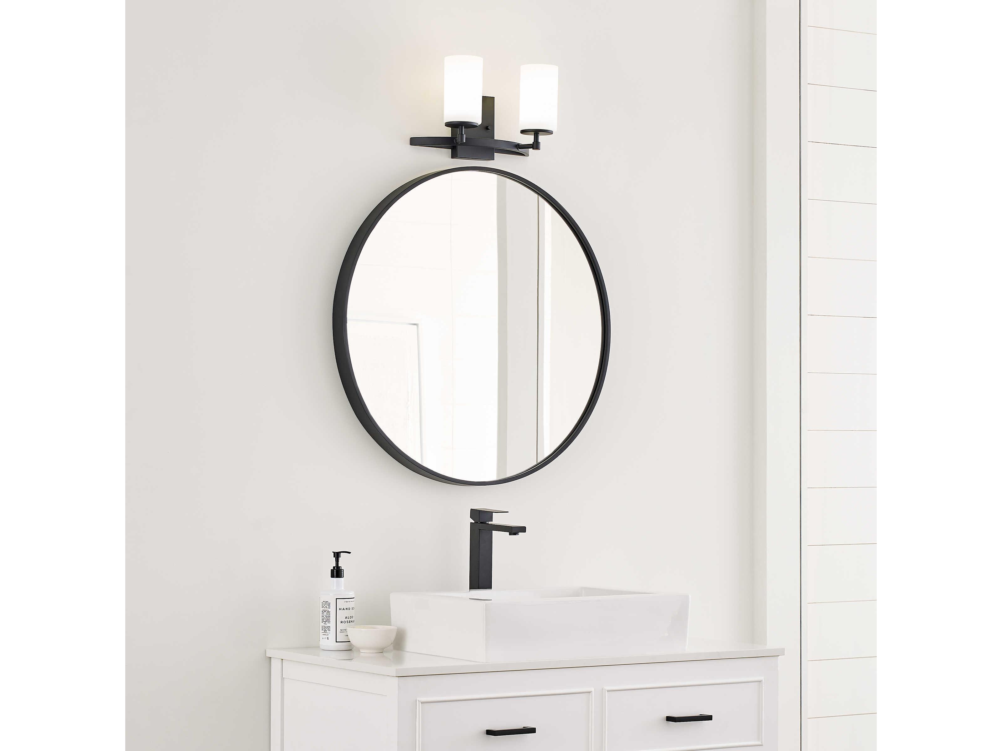 Generation Lighting Alturas 2-Light Midnight Black Glass Vanity Light