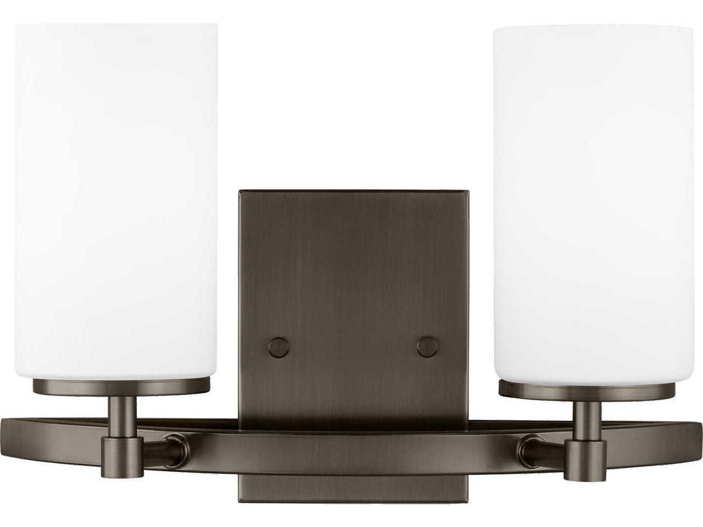 Generation Lighting Alturas 2-Light Brushed Oil Rubbed Bronze Glass Vanity Light