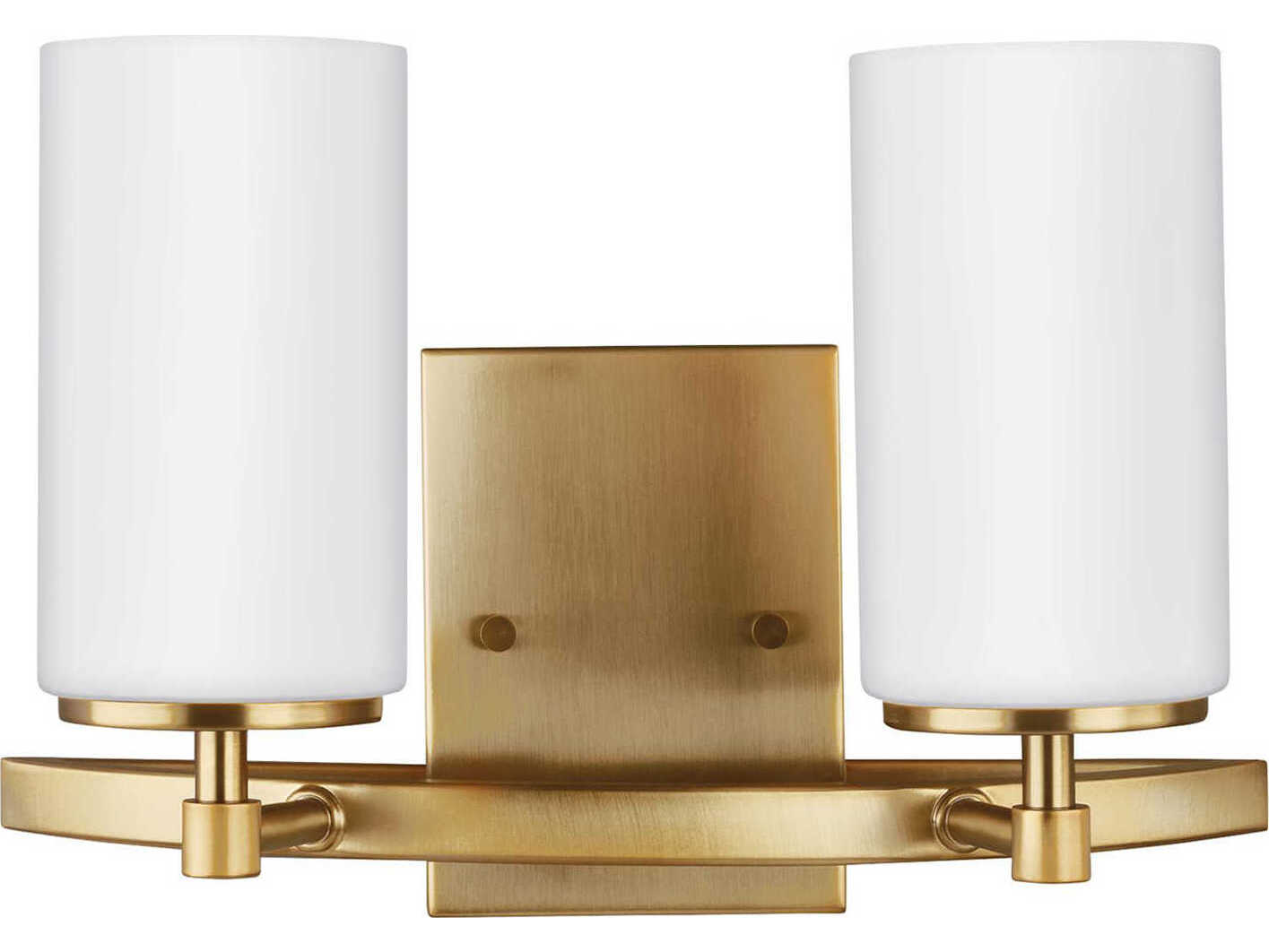 Generation Lighting Alturas 2-Light Satin Brass Glass Vanity Light