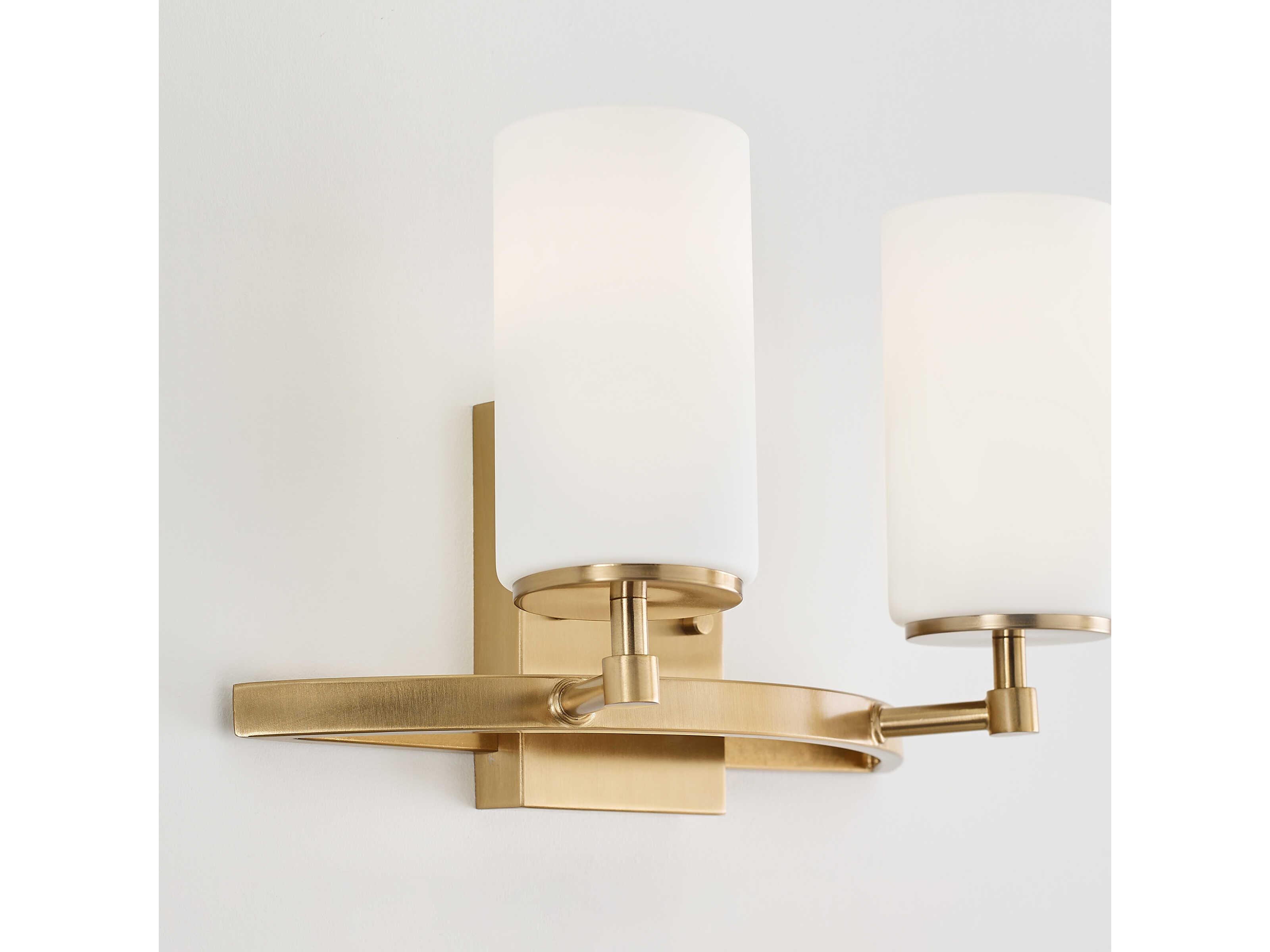 Generation Lighting Alturas 2-Light Satin Brass Glass Vanity Light