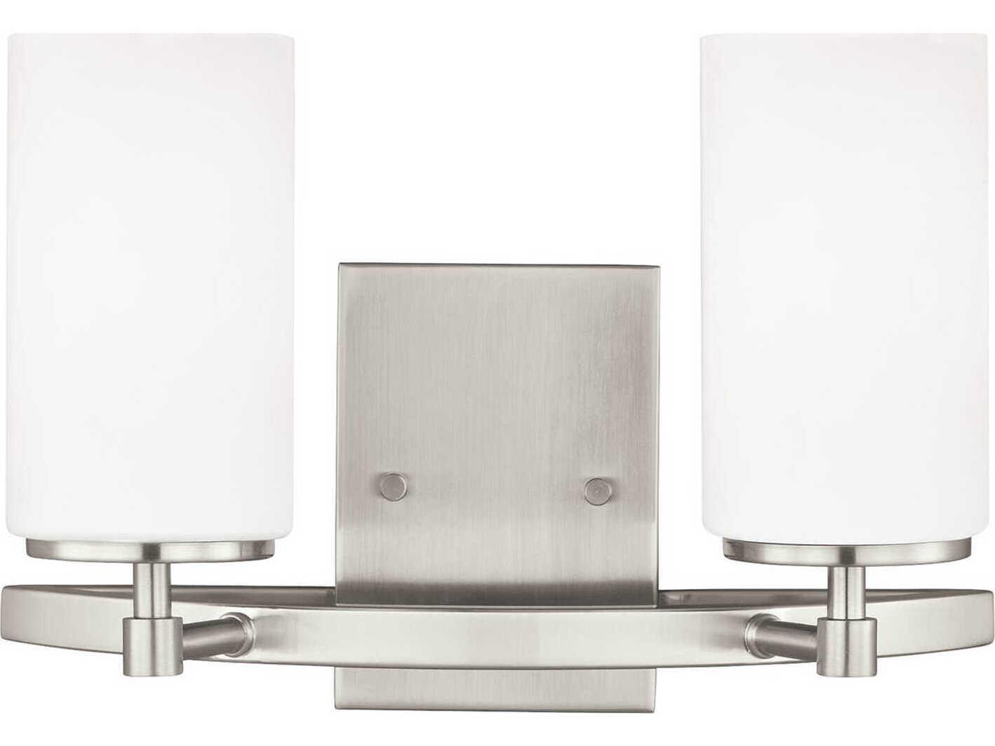 Generation Lighting Alturas 2-Light Brushed Nickel Glass Vanity Light