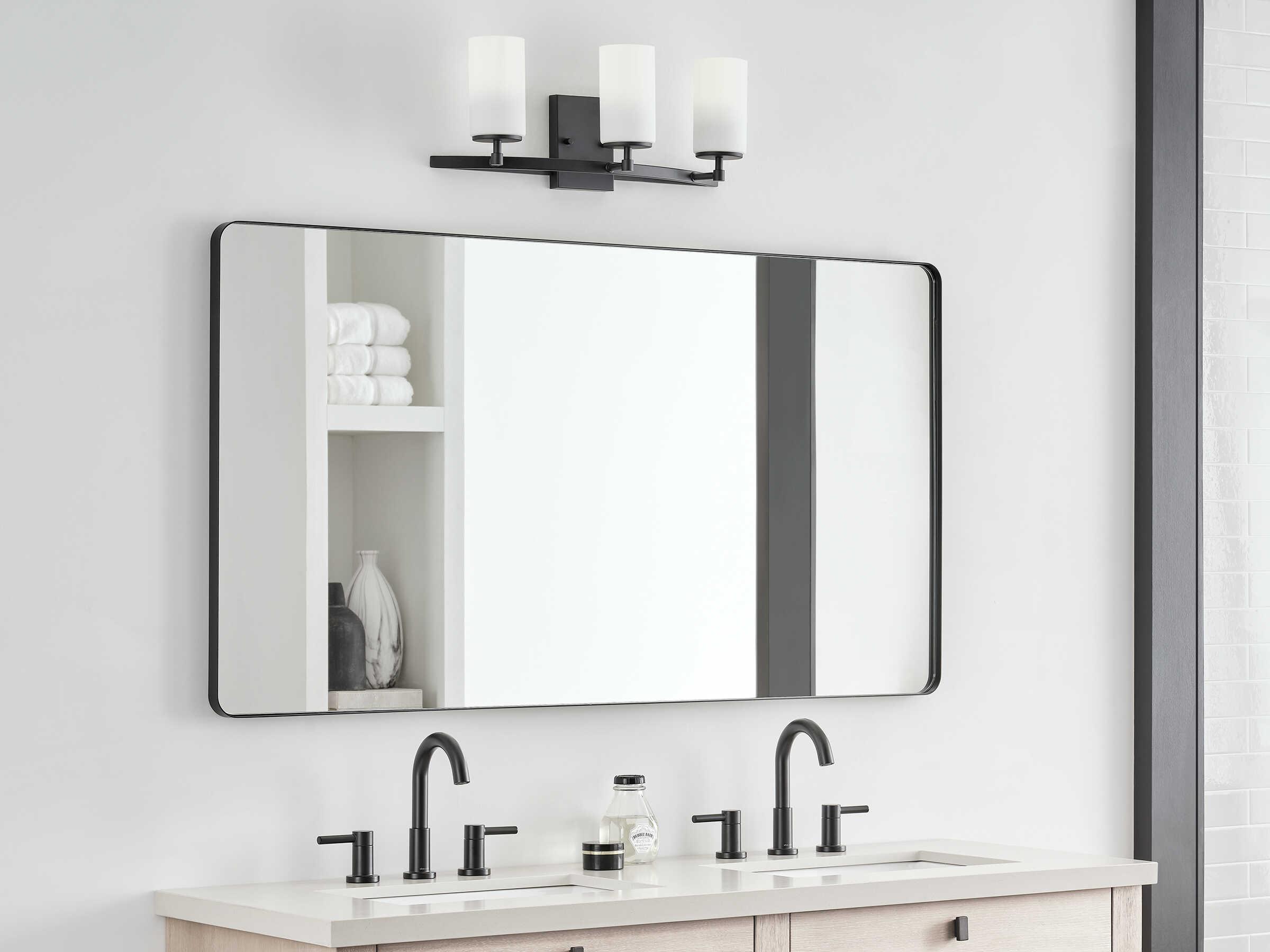 Generation Lighting Alturas 3-Light Midnight Black Glass Vanity Light