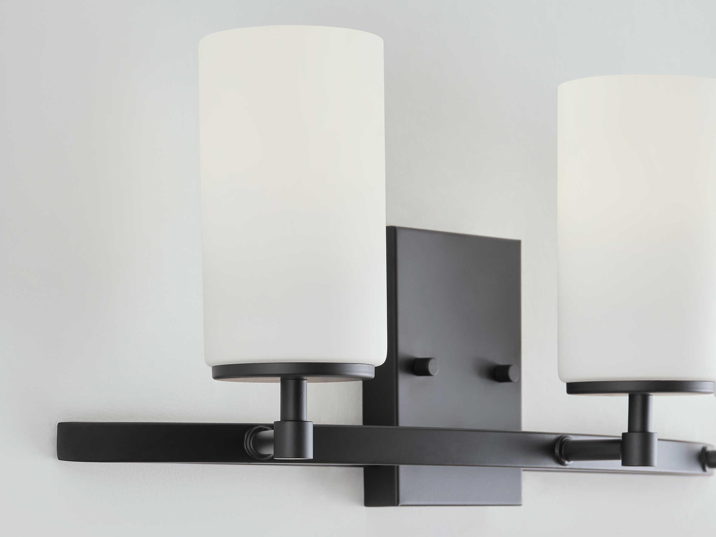 Generation Lighting Alturas 3-Light Midnight Black Glass Vanity Light