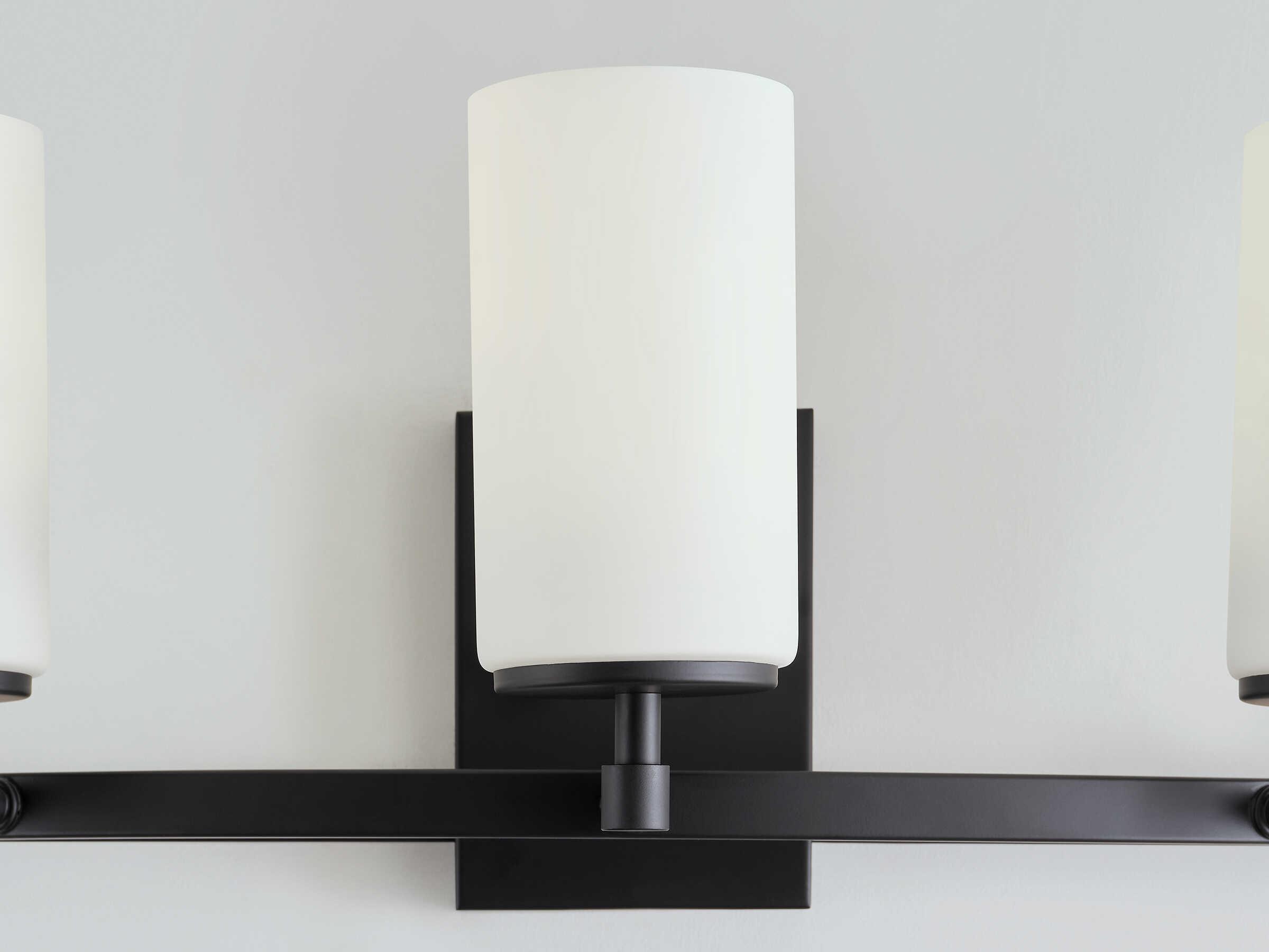 Generation Lighting Alturas 3-Light Midnight Black Glass Vanity Light