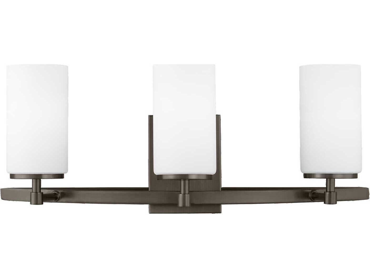 Generation Lighting Alturas 3-Light Brushed Oil Rubbed Bronze Glass Vanity Light