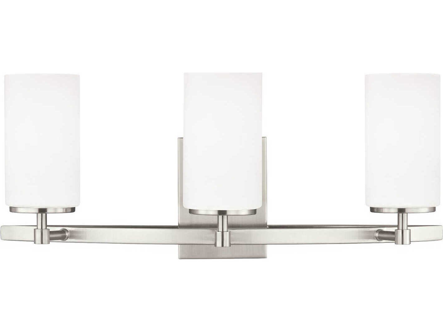 Generation Lighting Alturas 3-Light Brushed Nickel Glass Vanity Light