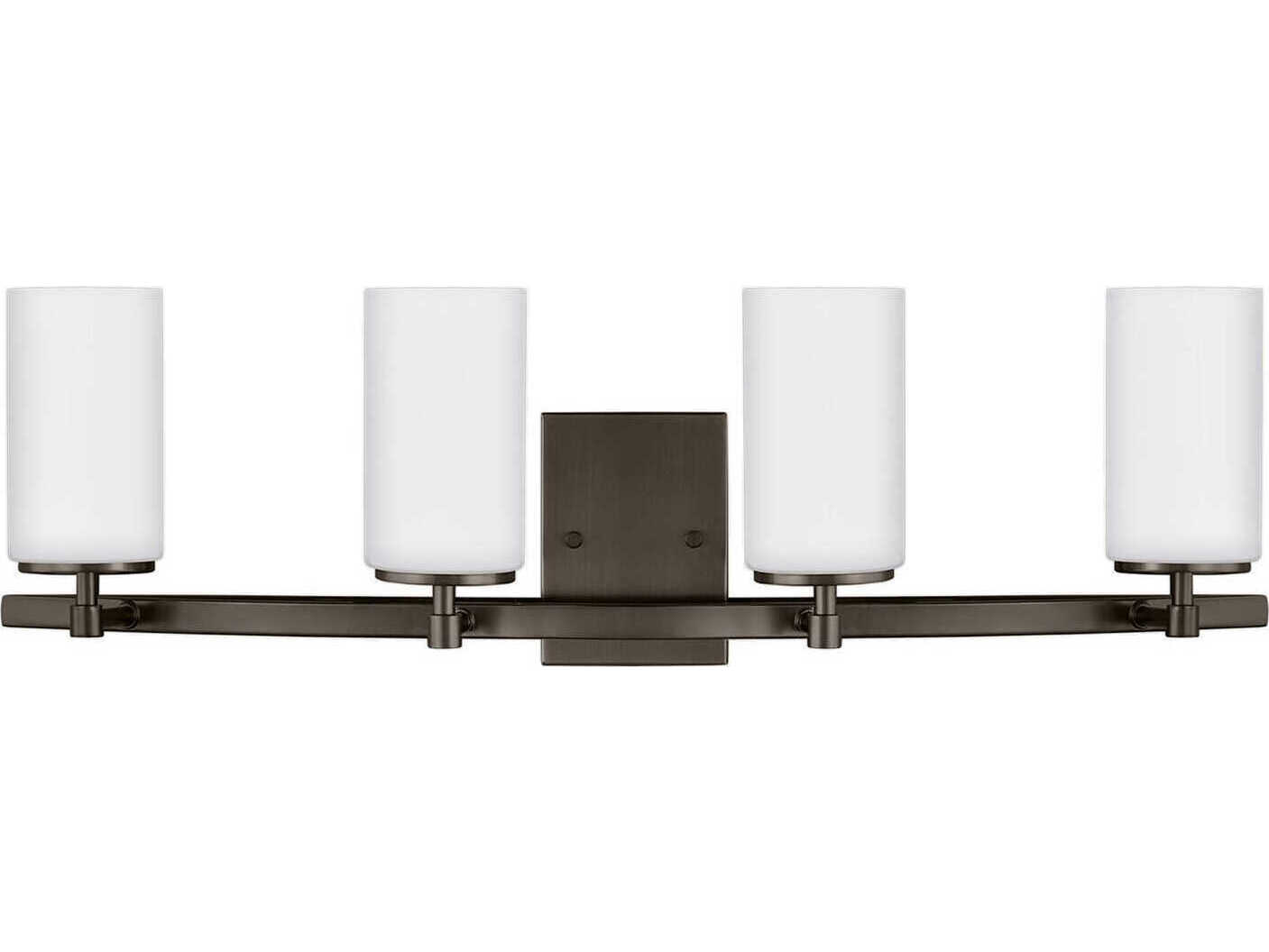 Generation Lighting Alturas 4-Light Brushed Oil Rubbed Bronze Glass Vanity Light