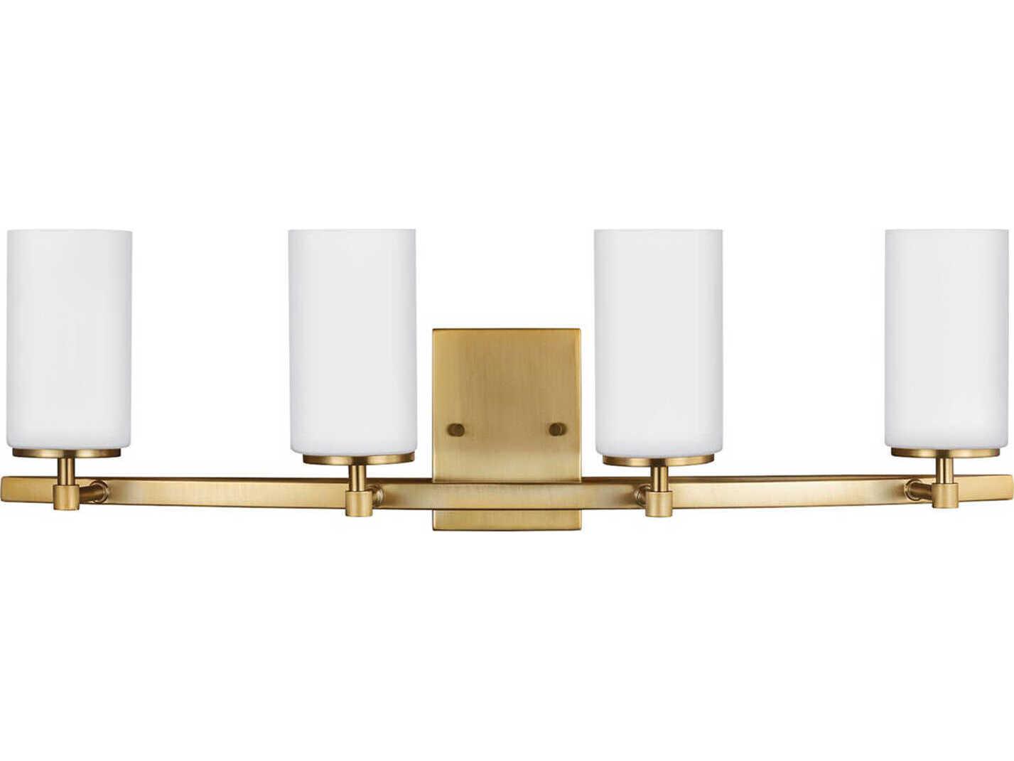 Generation Lighting Alturas 4-Light Satin Brass Glass Vanity Light