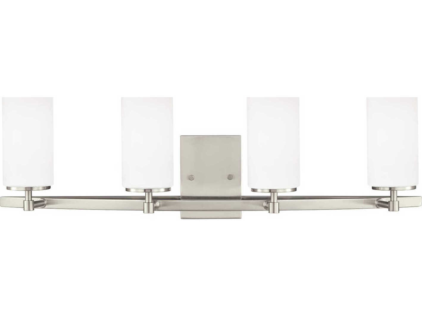 Generation Lighting Alturas 4-Light Brushed Nickel Glass Vanity Light
