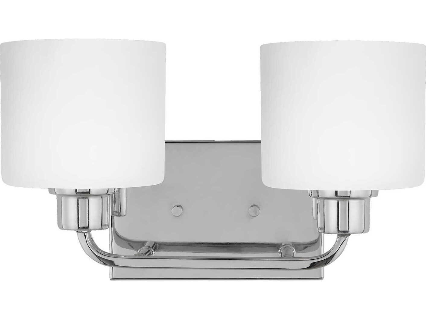 Generation Lighting Canfield 2-Light Chrome Glass Vanity Light