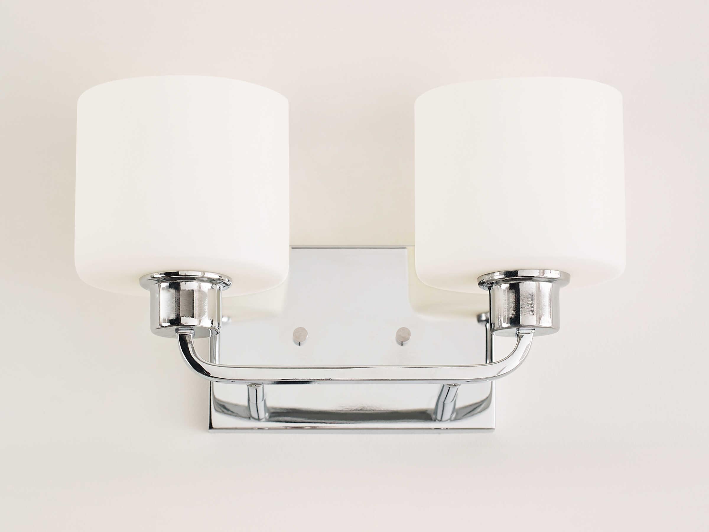 Generation Lighting Canfield 2-Light Chrome Glass Vanity Light