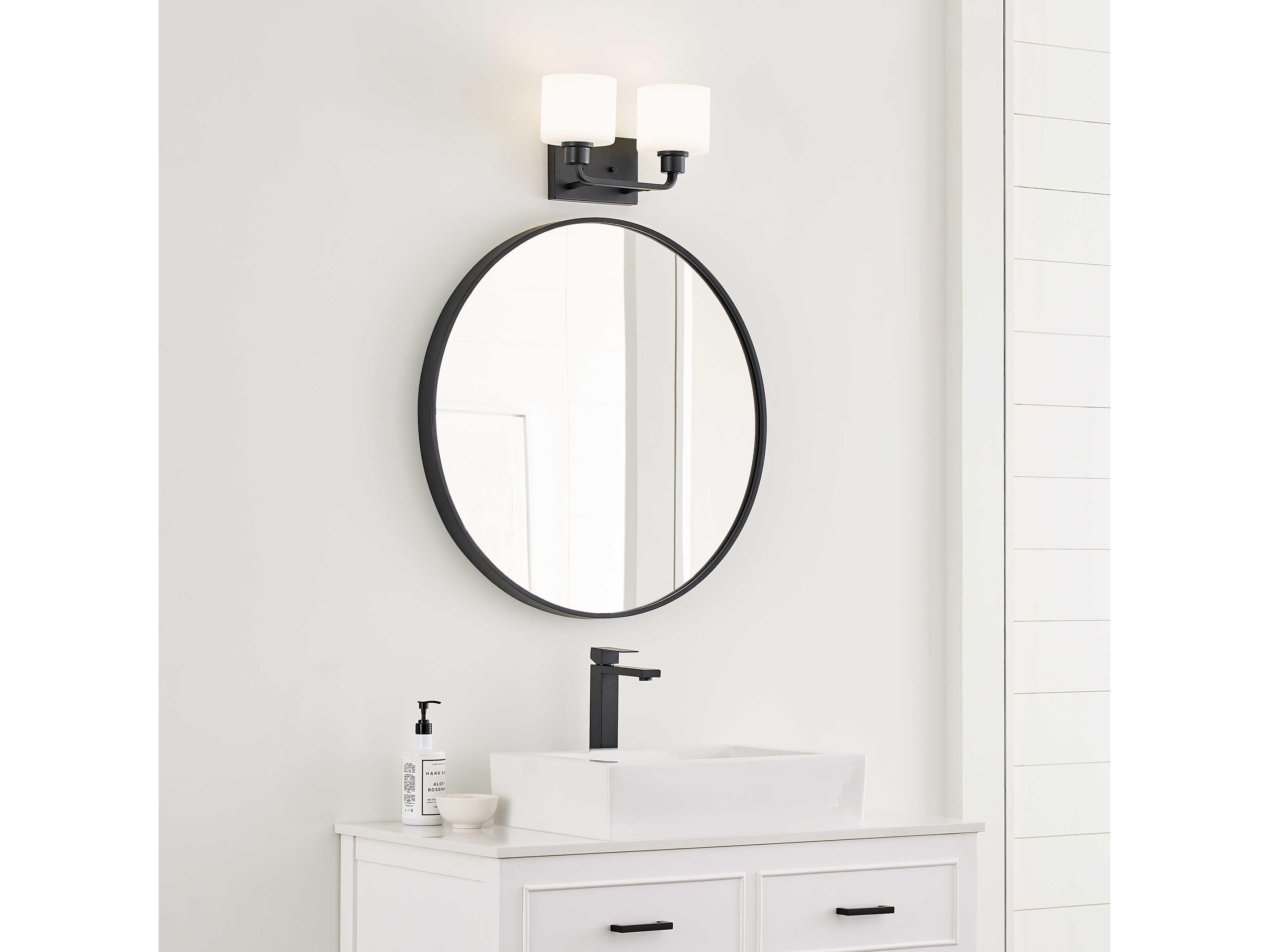 Generation Lighting Canfield 2-Light Midnight Black Glass Vanity Light