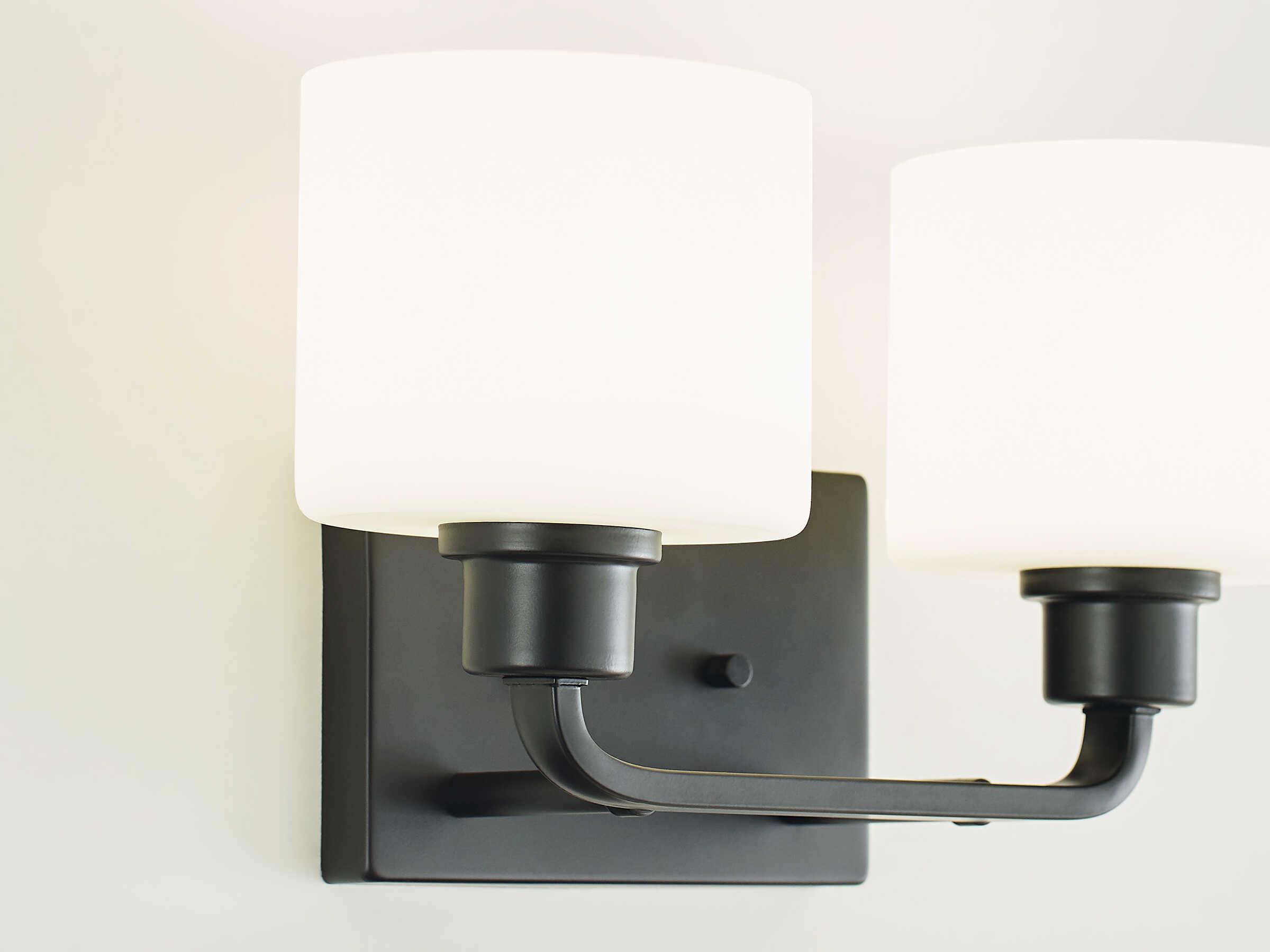 Generation Lighting Canfield 2-Light Midnight Black Glass Vanity Light