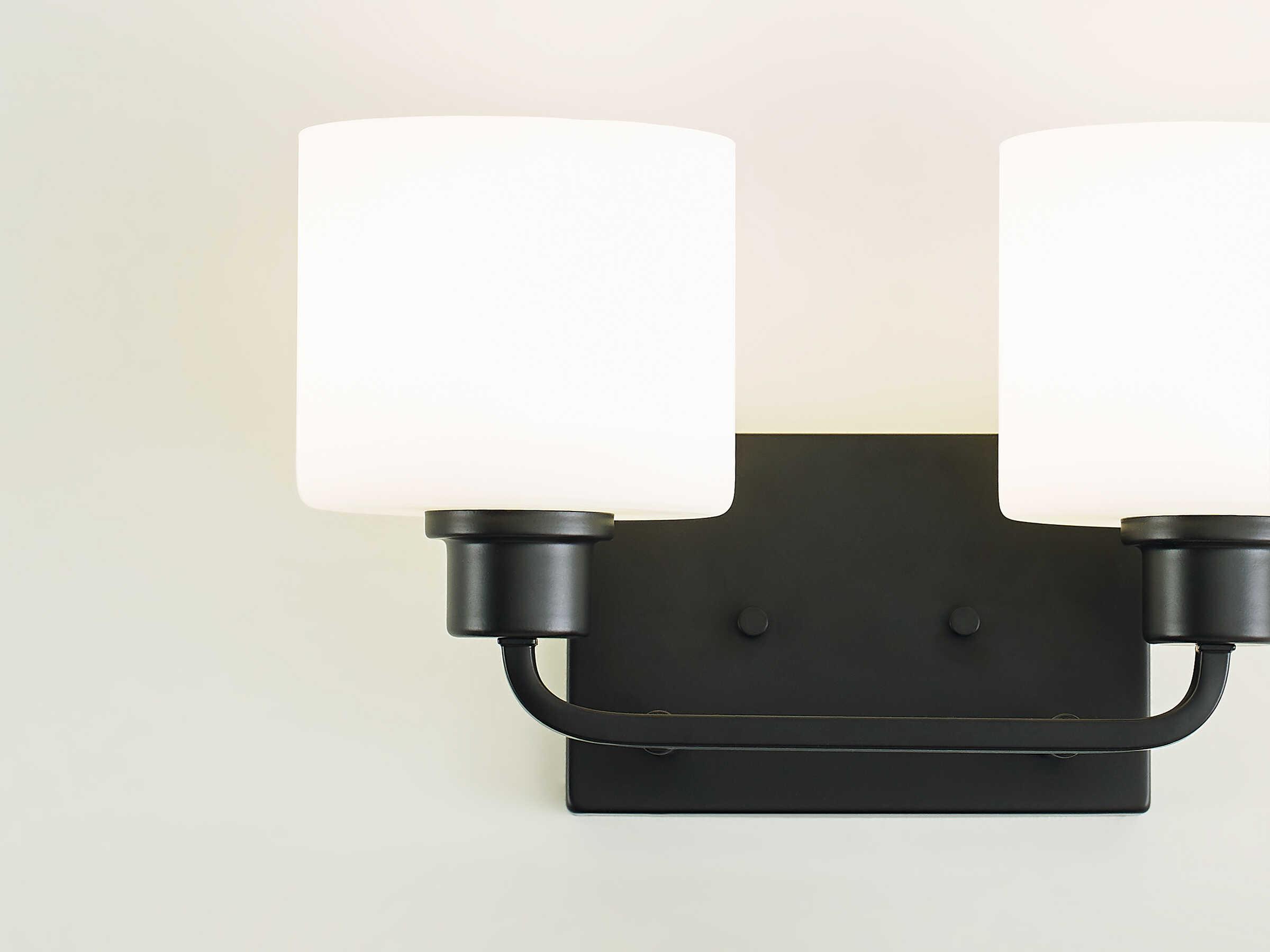 Generation Lighting Canfield 2-Light Midnight Black Glass Vanity Light