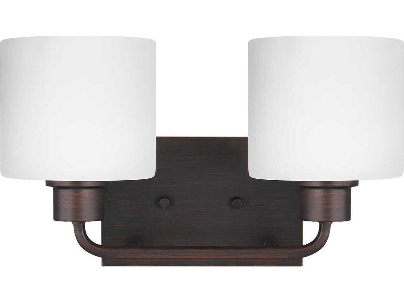 Generation Lighting Canfield 2-Light Bronze Glass Vanity Light