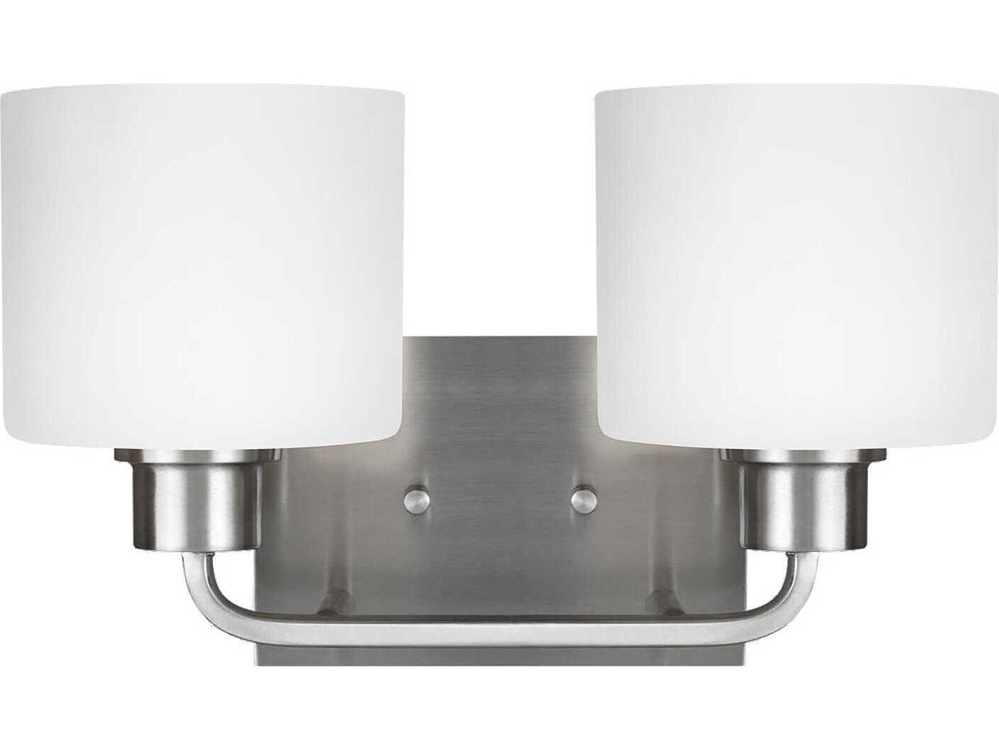 Generation Lighting Canfield 2-Light Brushed Nickel Glass Vanity Light