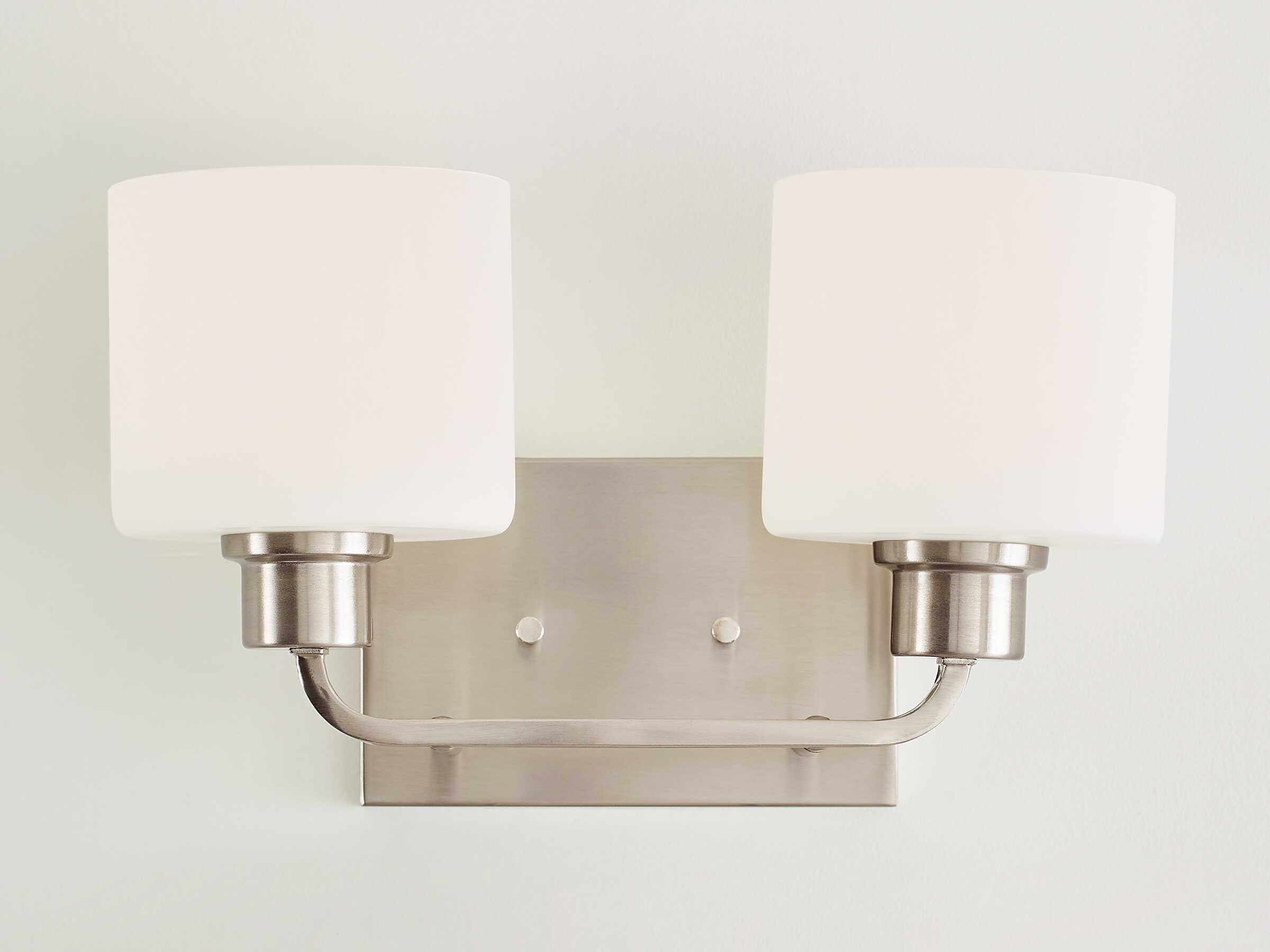 Generation Lighting Canfield 2-Light Brushed Nickel Glass Vanity Light