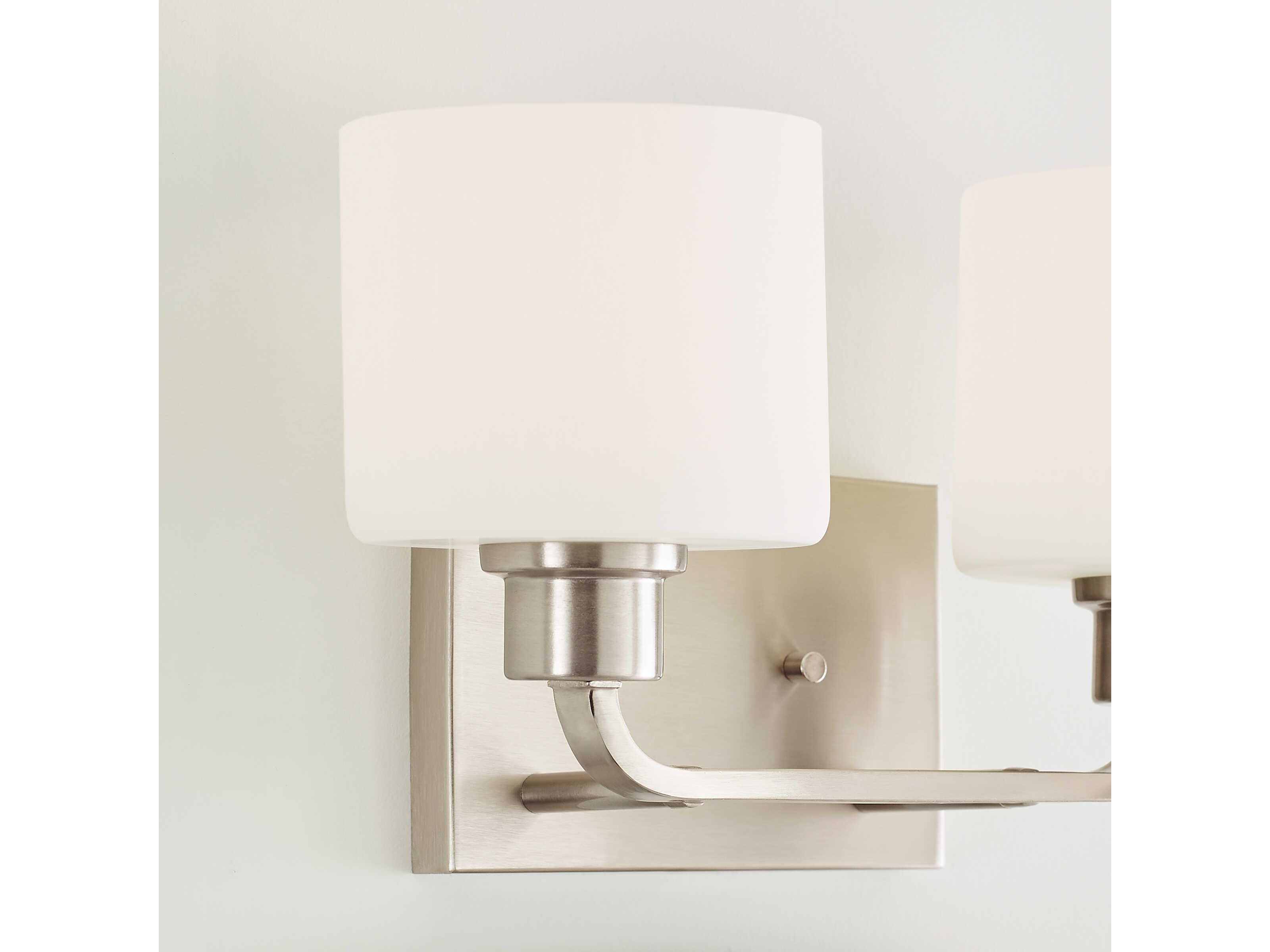 Generation Lighting Canfield 2-Light Brushed Nickel Glass Vanity Light