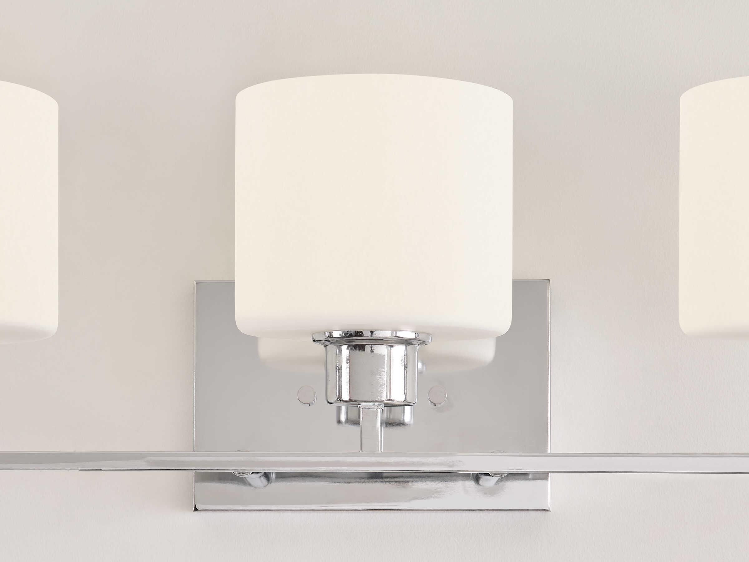 Generation Lighting Canfield 3-Light Chrome Glass Vanity Light