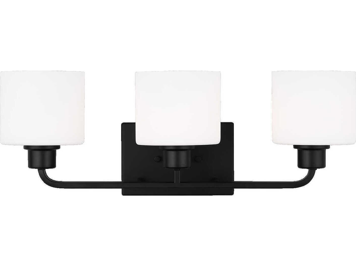 Generation Lighting Canfield 3-Light Midnight Black Glass Vanity Light