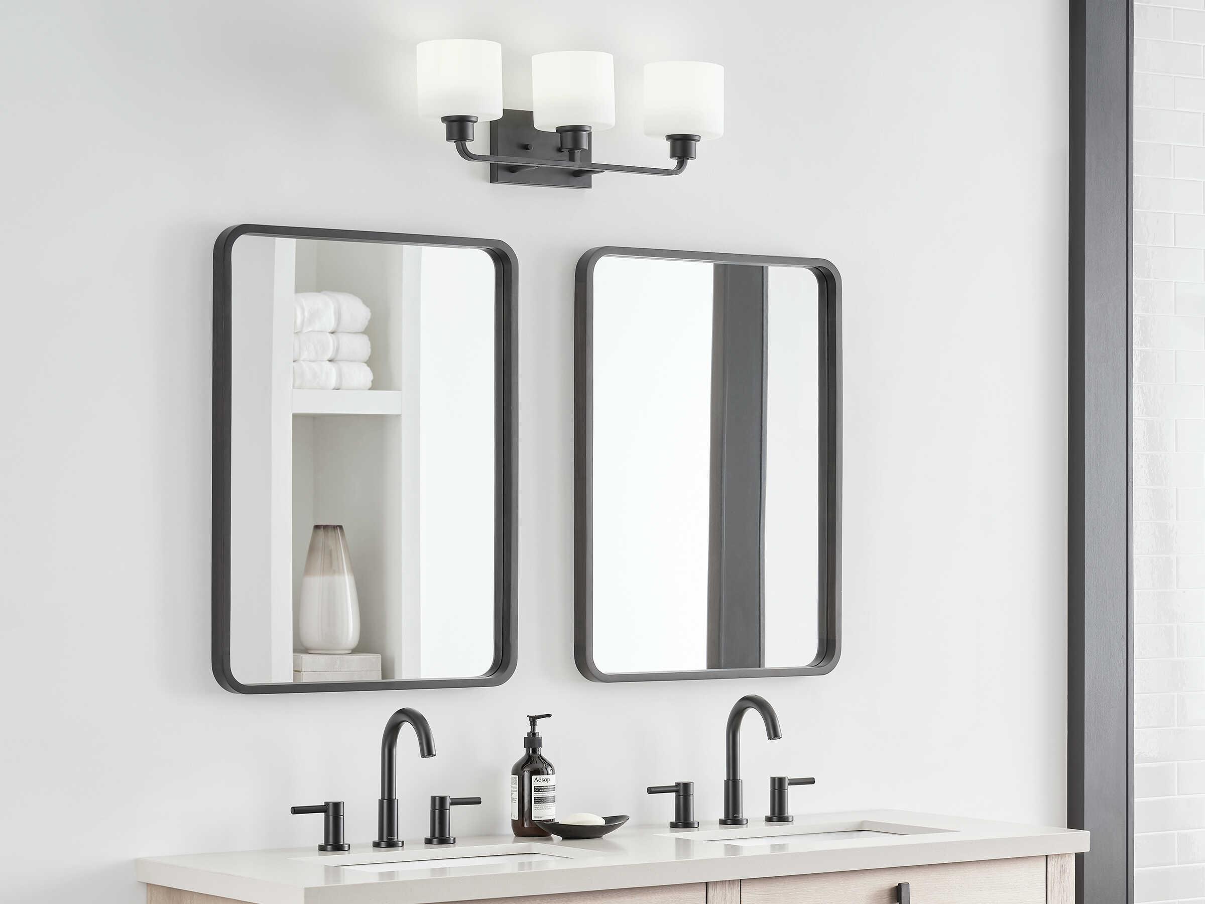 Generation Lighting Canfield 3-Light Midnight Black Glass Vanity Light