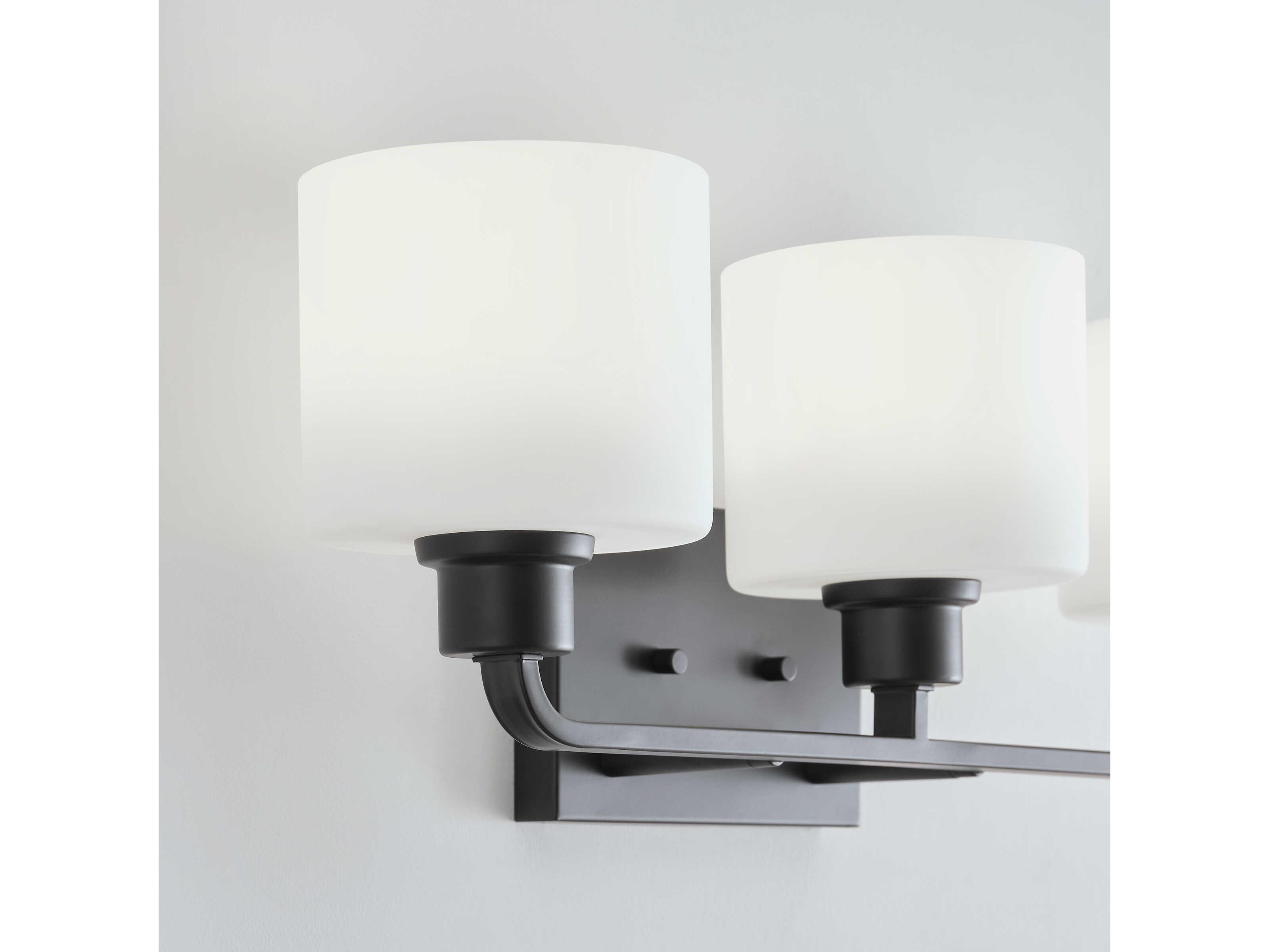 Generation Lighting Canfield 3-Light Midnight Black Glass Vanity Light