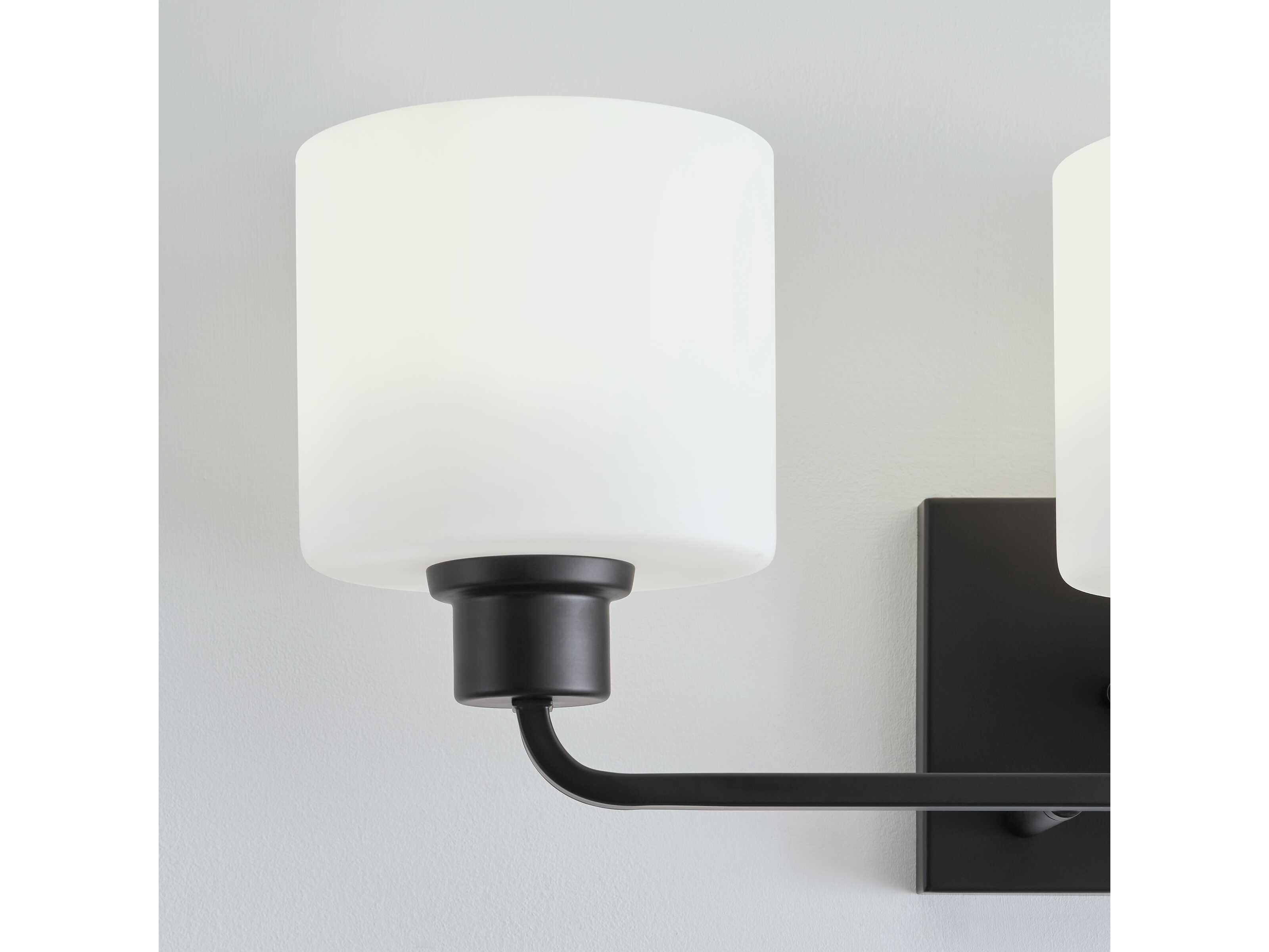 Generation Lighting Canfield 3-Light Midnight Black Glass Vanity Light