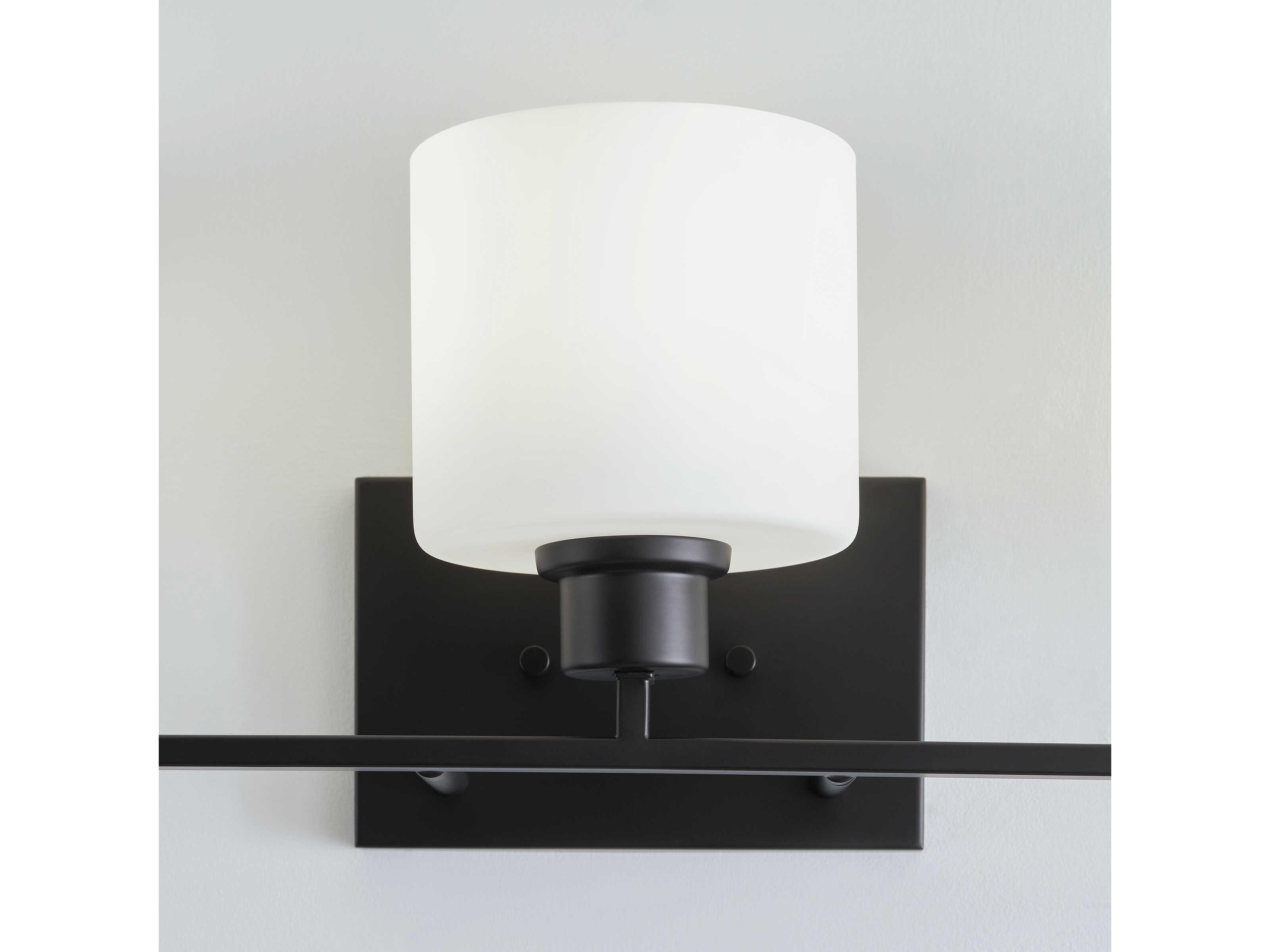 Generation Lighting Canfield 3-Light Midnight Black Glass Vanity Light