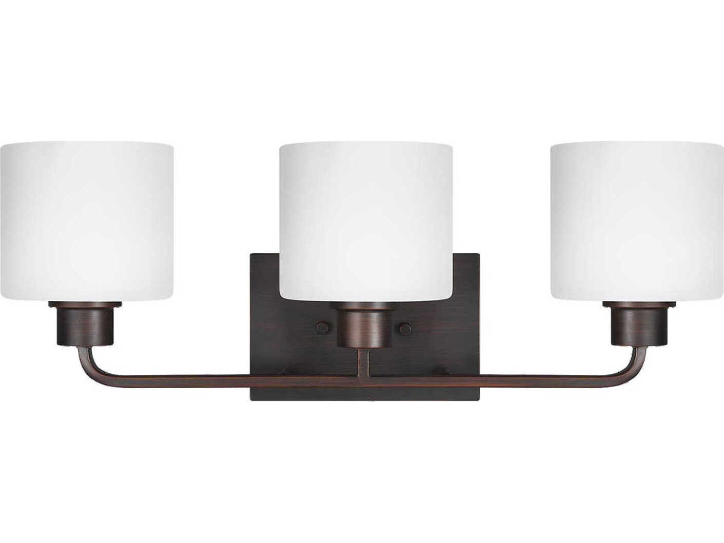 Generation Lighting Canfield 3-Light Bronze Glass Vanity Light