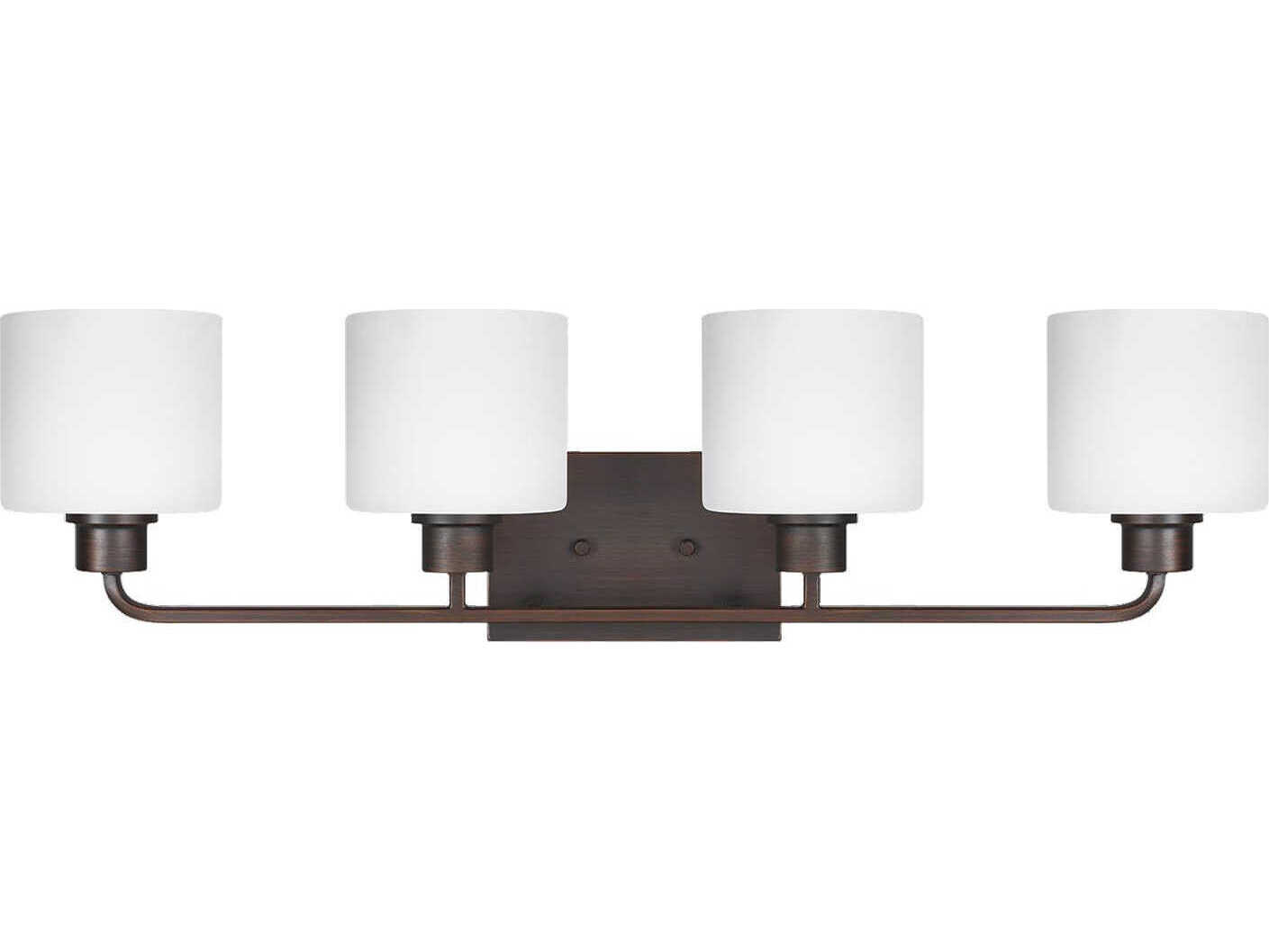 Generation Lighting Canfield 4-Light Bronze Glass Vanity Light